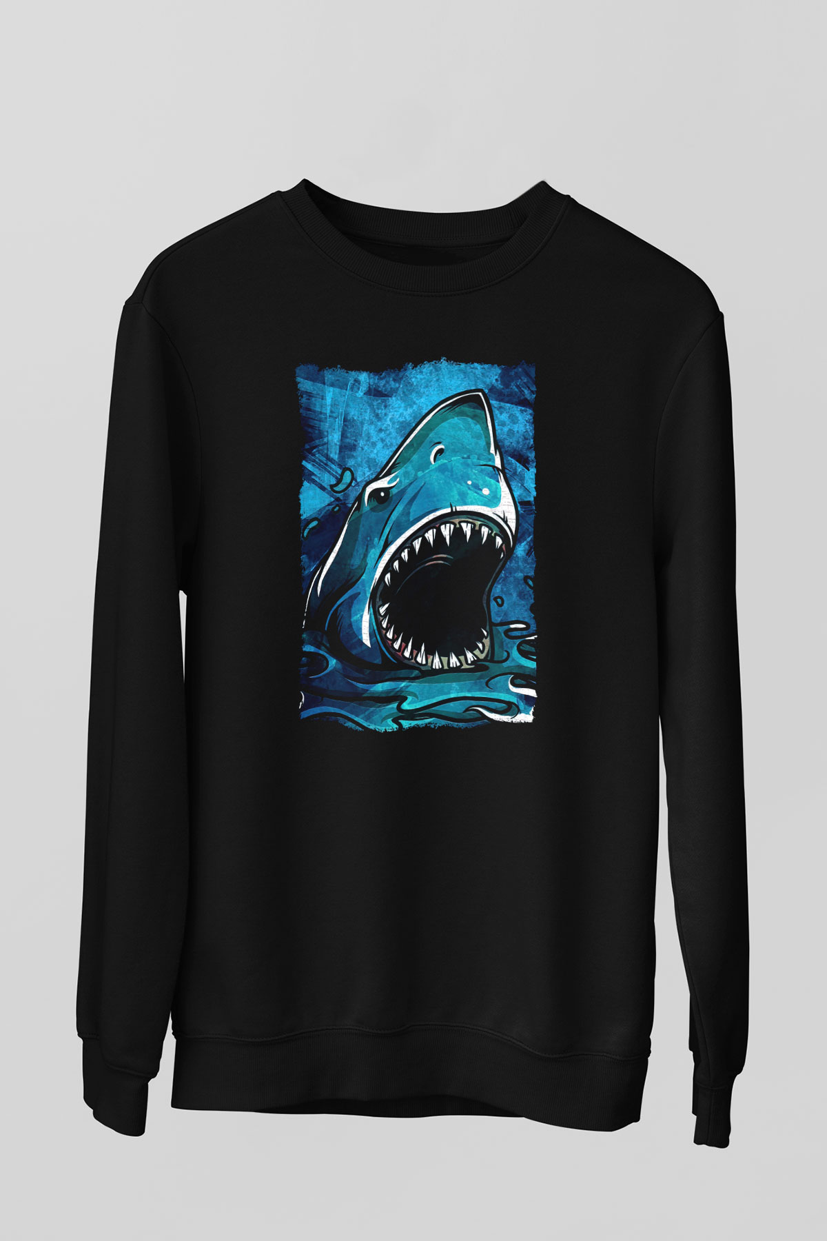 Jaws Siyah Unisex Sweatshirt