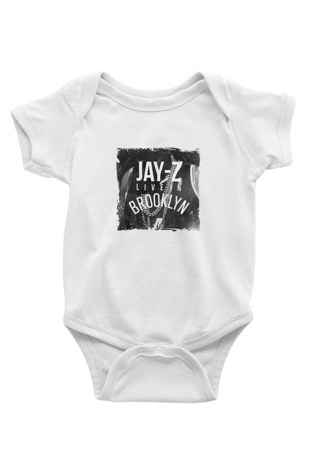 Jay-Z Baskılı Unisex Beyaz Bebek Body - Zıbın