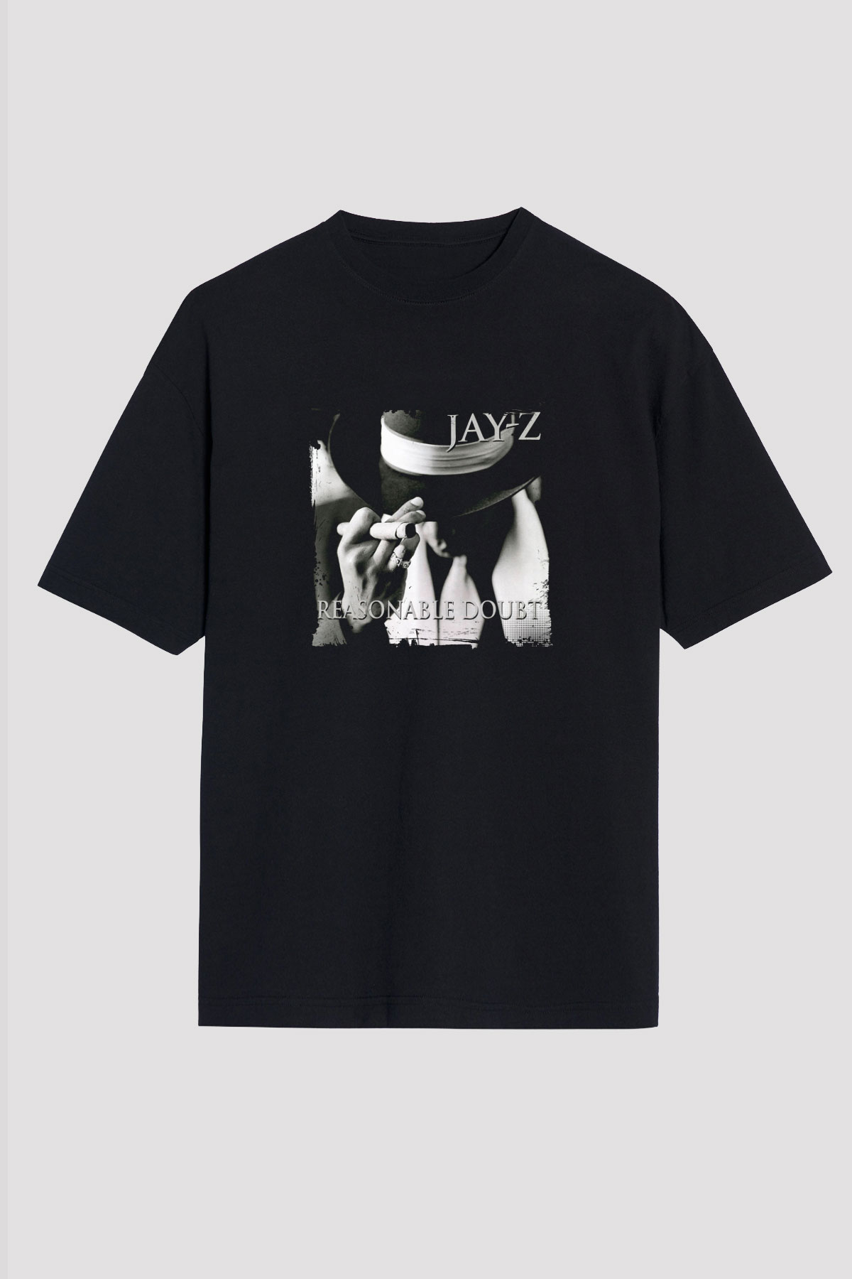 Jay-Z Baskılı Unisex Oversize Siyah Tişört