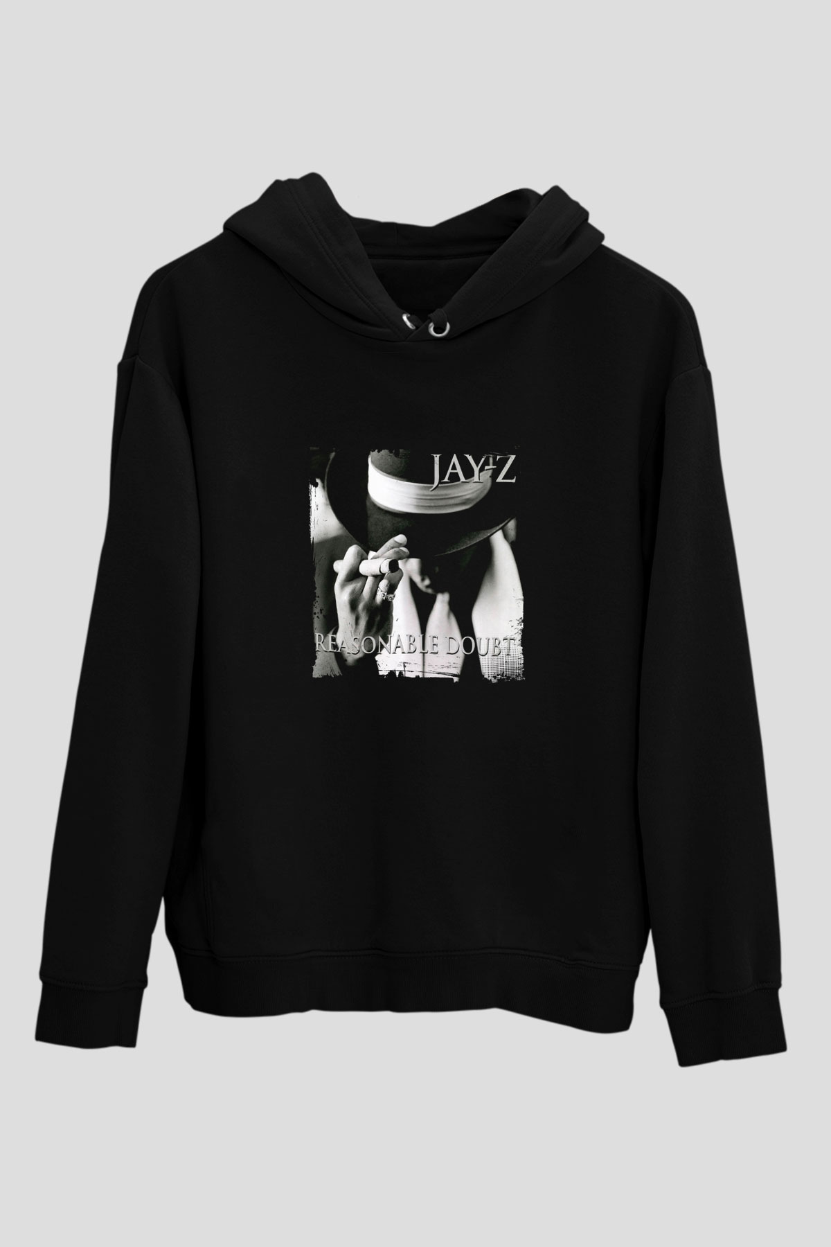 Jay-Z Baskılı Unisex Siyah Hoodie