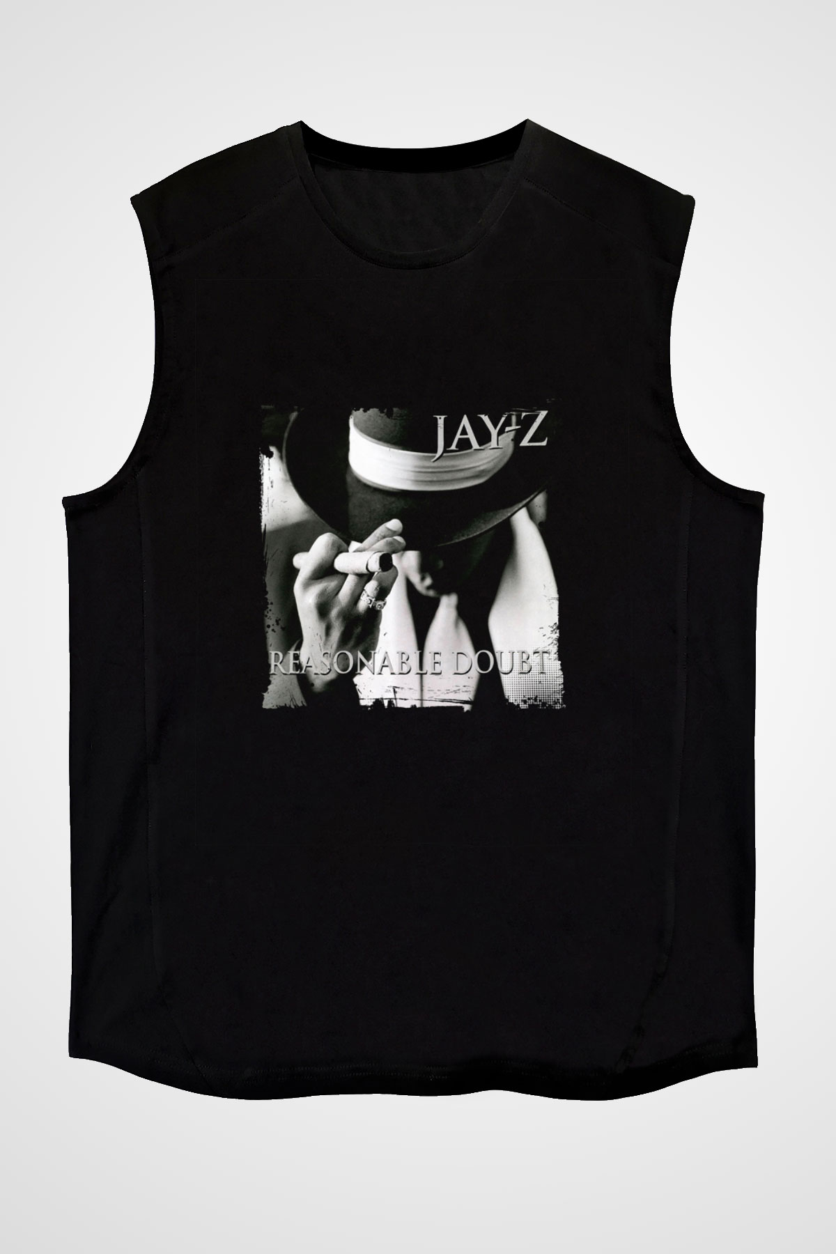 Jay-Z Baskılı Unisex Siyah Kolsuz Tişört