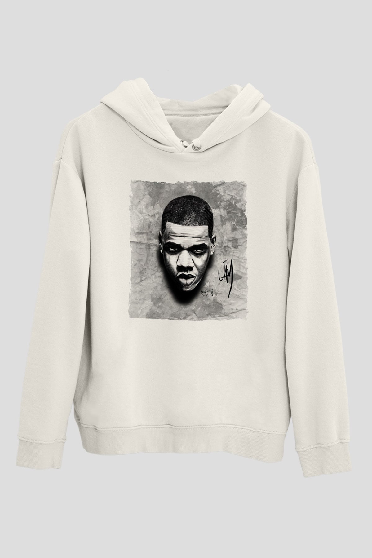 Jay-Z Beyaz Unisex Kapüşonlu Sweatshirt