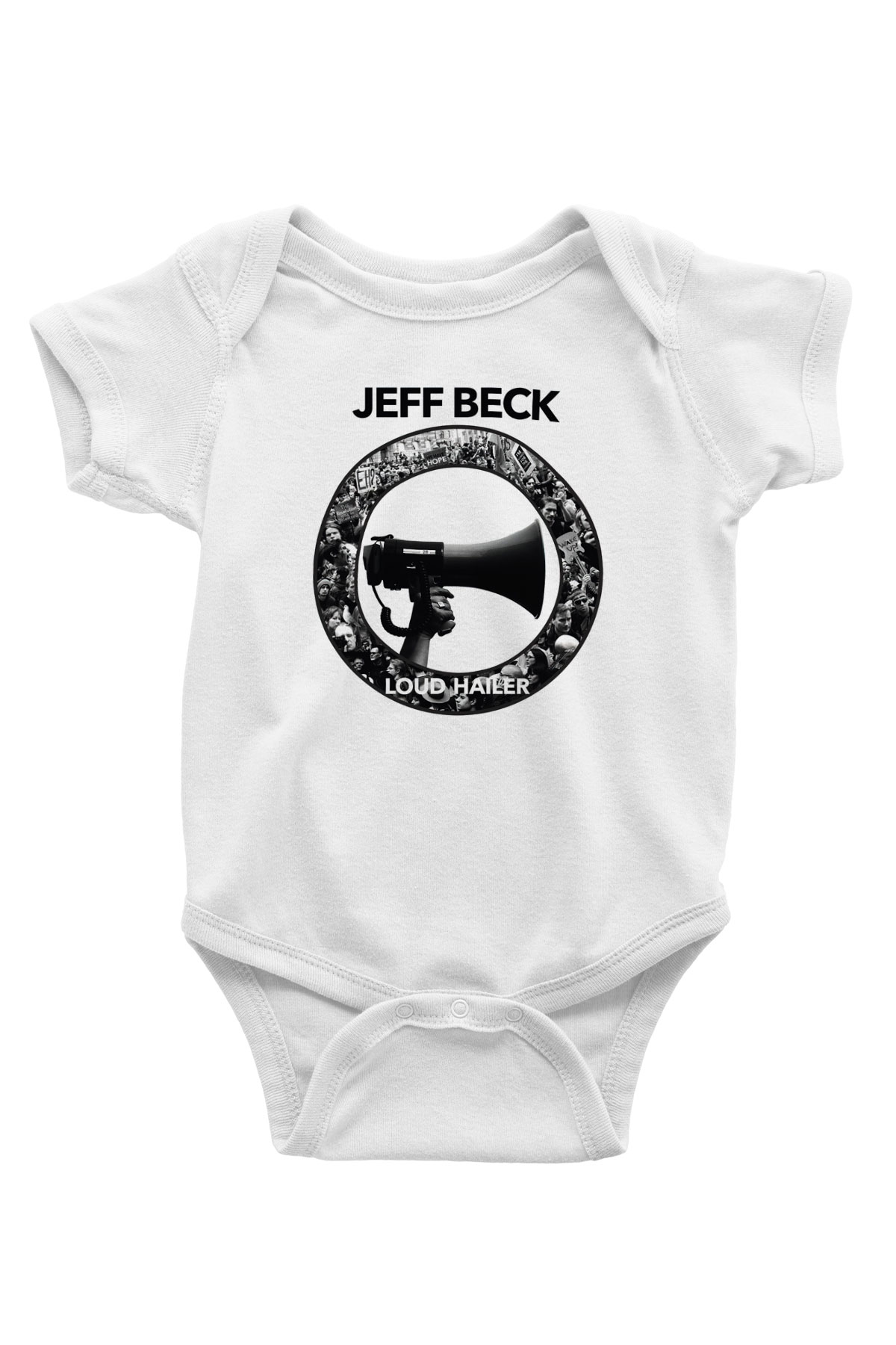 Jeff Beck Baskılı Beyaz Unisex Bebek Body - Zıbın