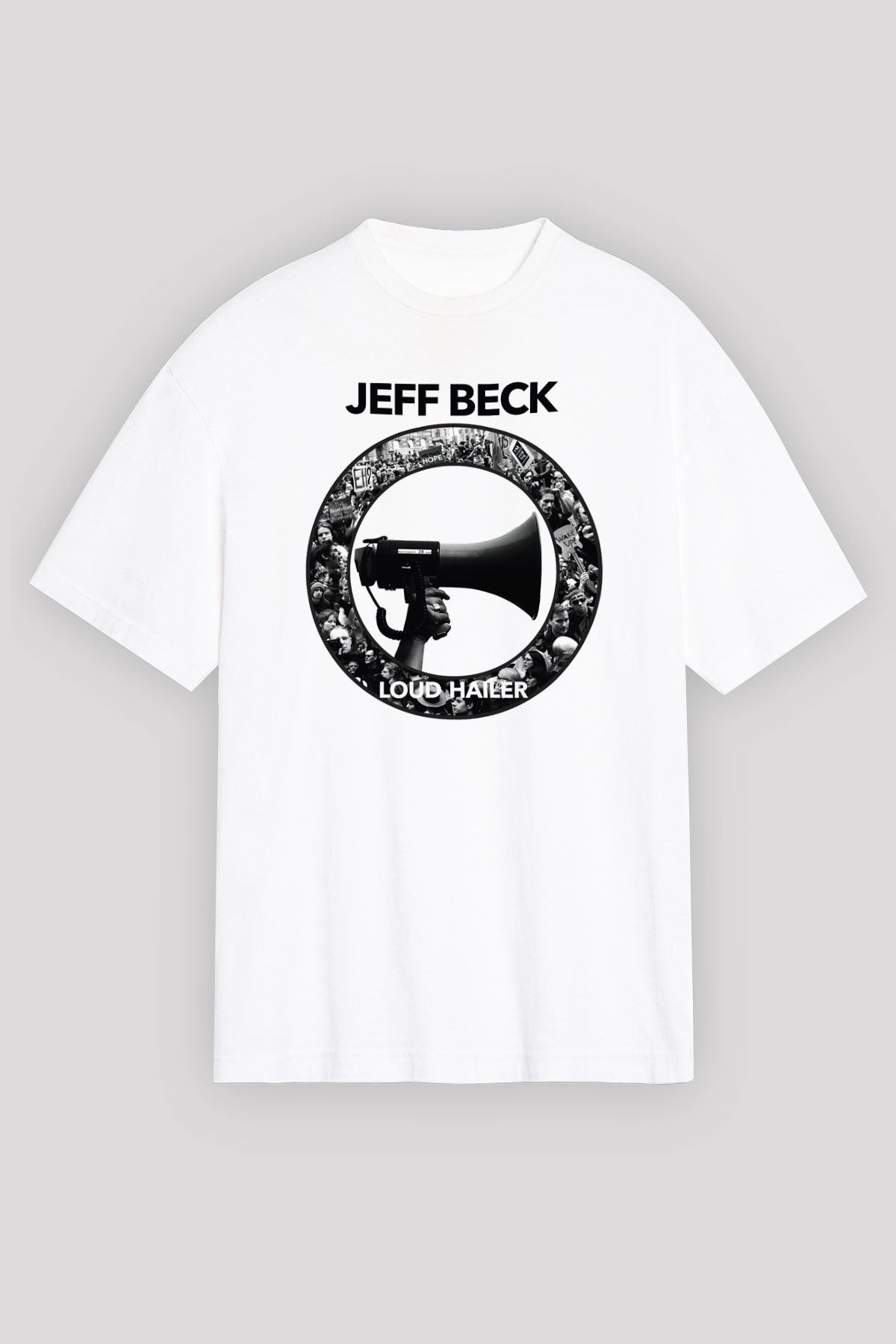 Jeff Beck Beyaz Unisex Oversize Tişört T-Shirt