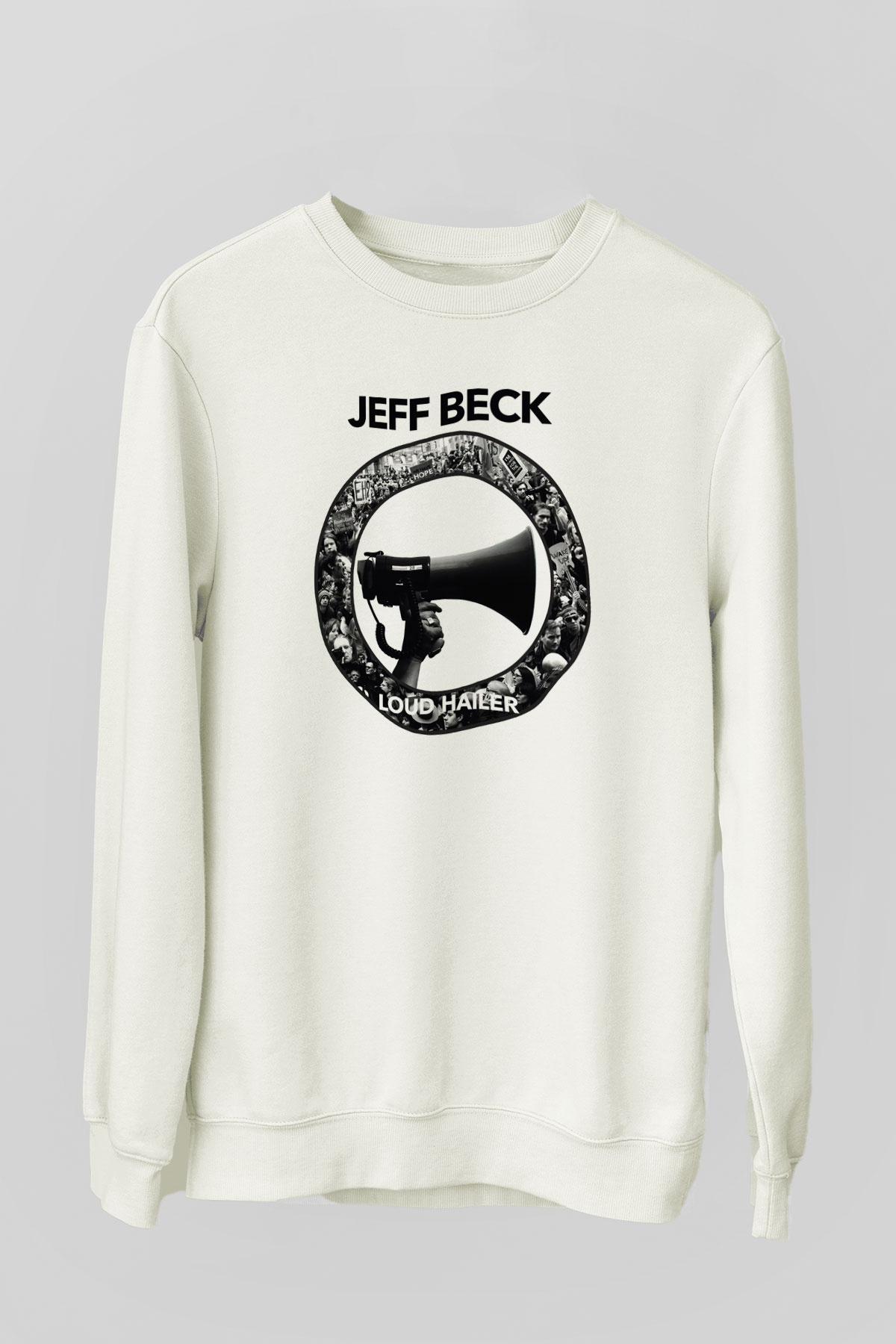 Jeff Beck Beyaz Unisex Sweatshirt