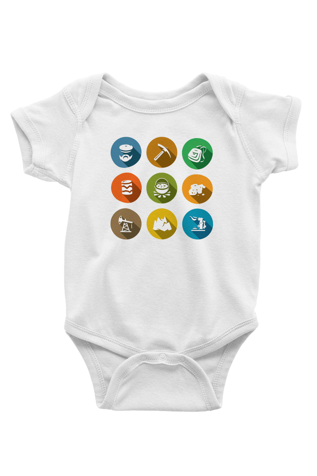 Jeolog Baskılı Beyaz Unisex Bebek Body - Zıbın