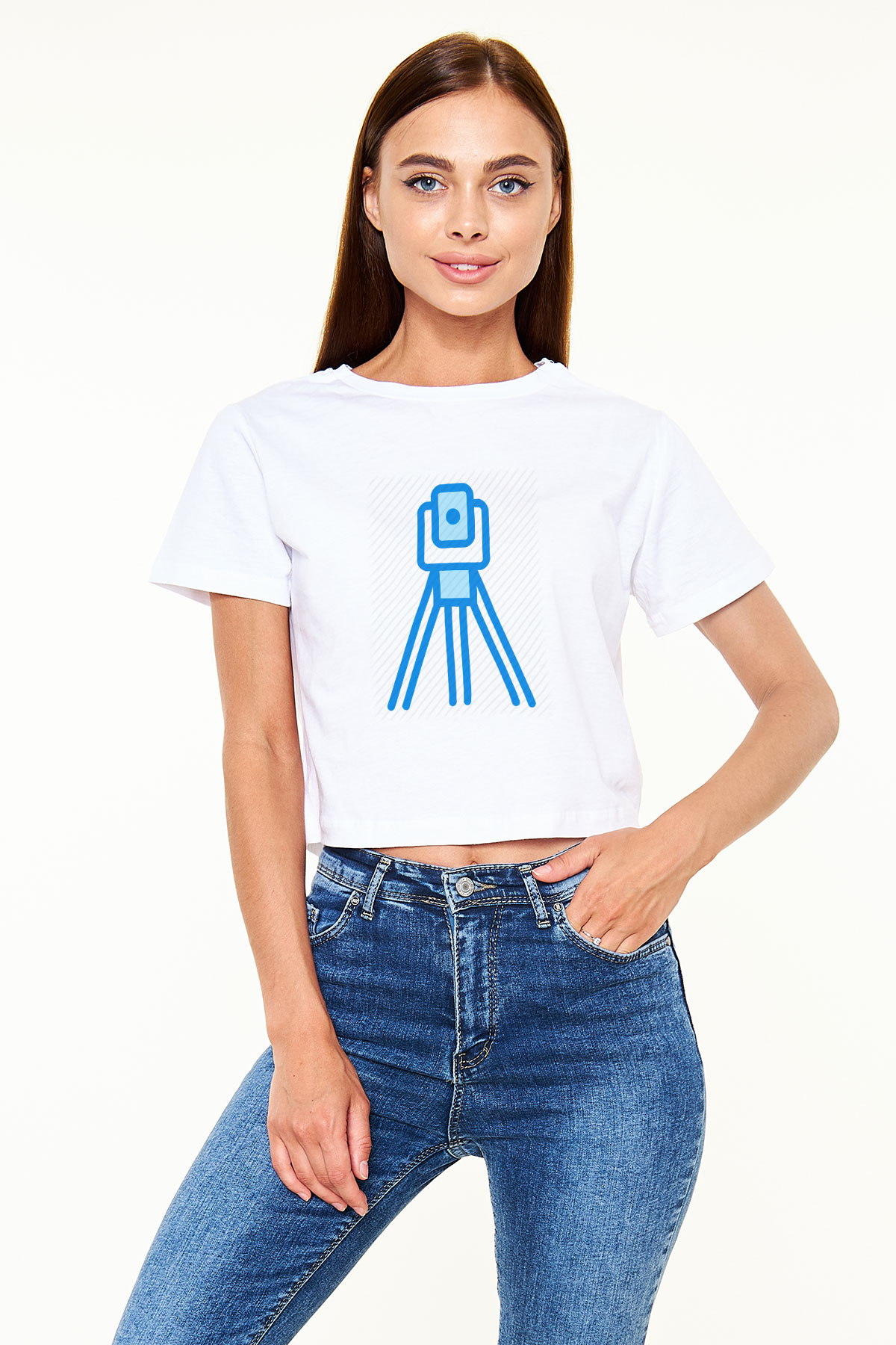 Jeoloji mühendisi Beyaz Croptop Tişört