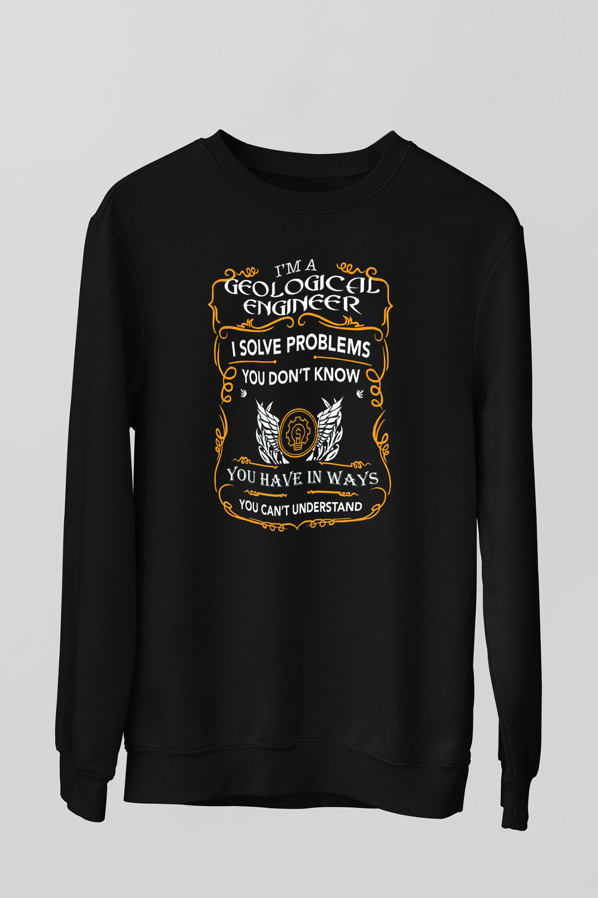 Jeoloji mühendisi Siyah Unisex Sweatshirt