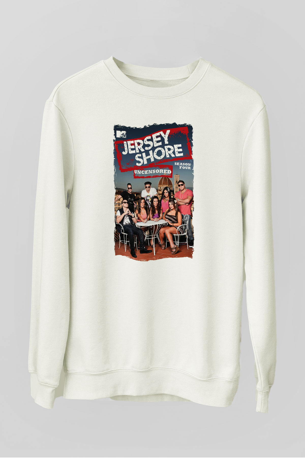 Jersey Shore Beyaz Unisex Sweatshirt