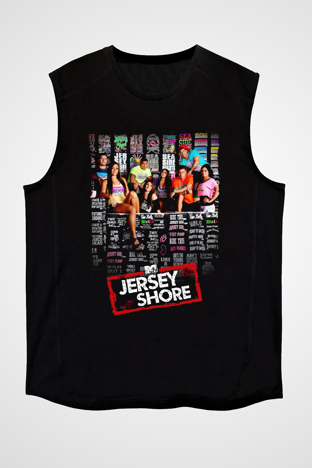 Jersey Shore Siyah Unisex Kolsuz Tişört