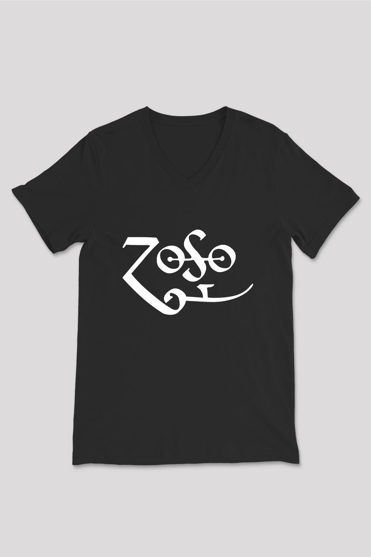 Jimmy Page Siyah Unisex V Yaka Tişört T-Shirt