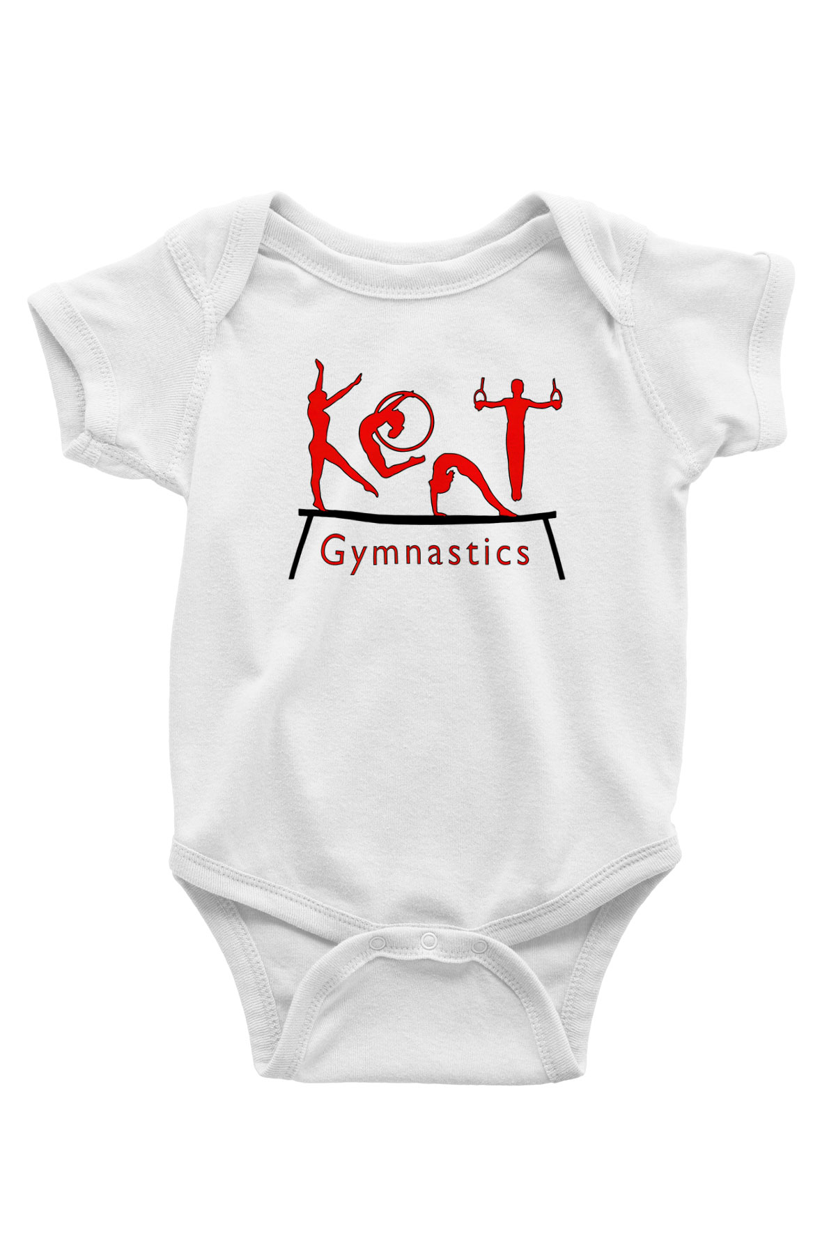 Jimnastik Baskılı Beyaz Unisex Bebek Body - Zıbın