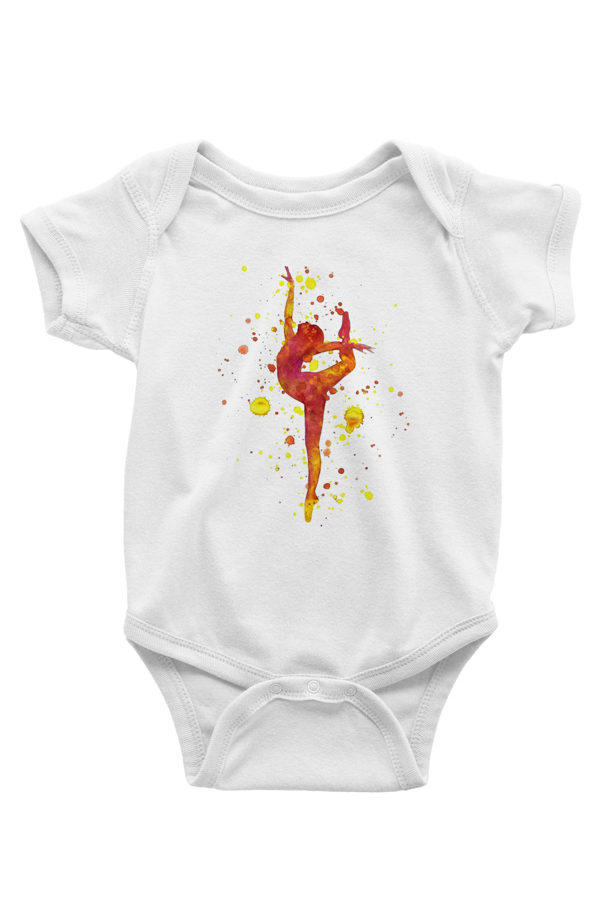 Jimnastik Baskılı Beyaz Unisex Bebek Body - Zıbın