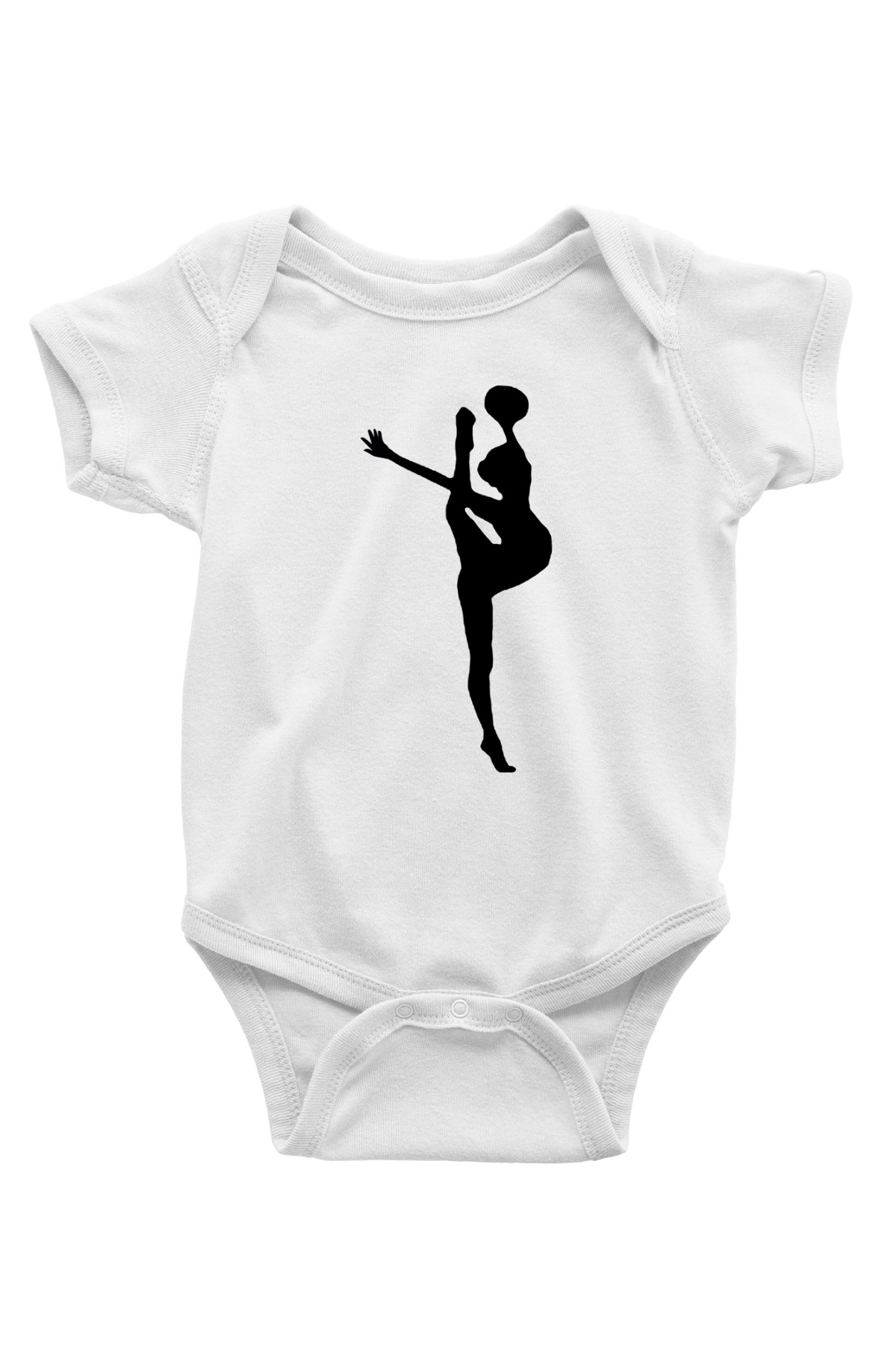 Jimnastik Baskılı Beyaz Unisex Bebek Body - Zıbın