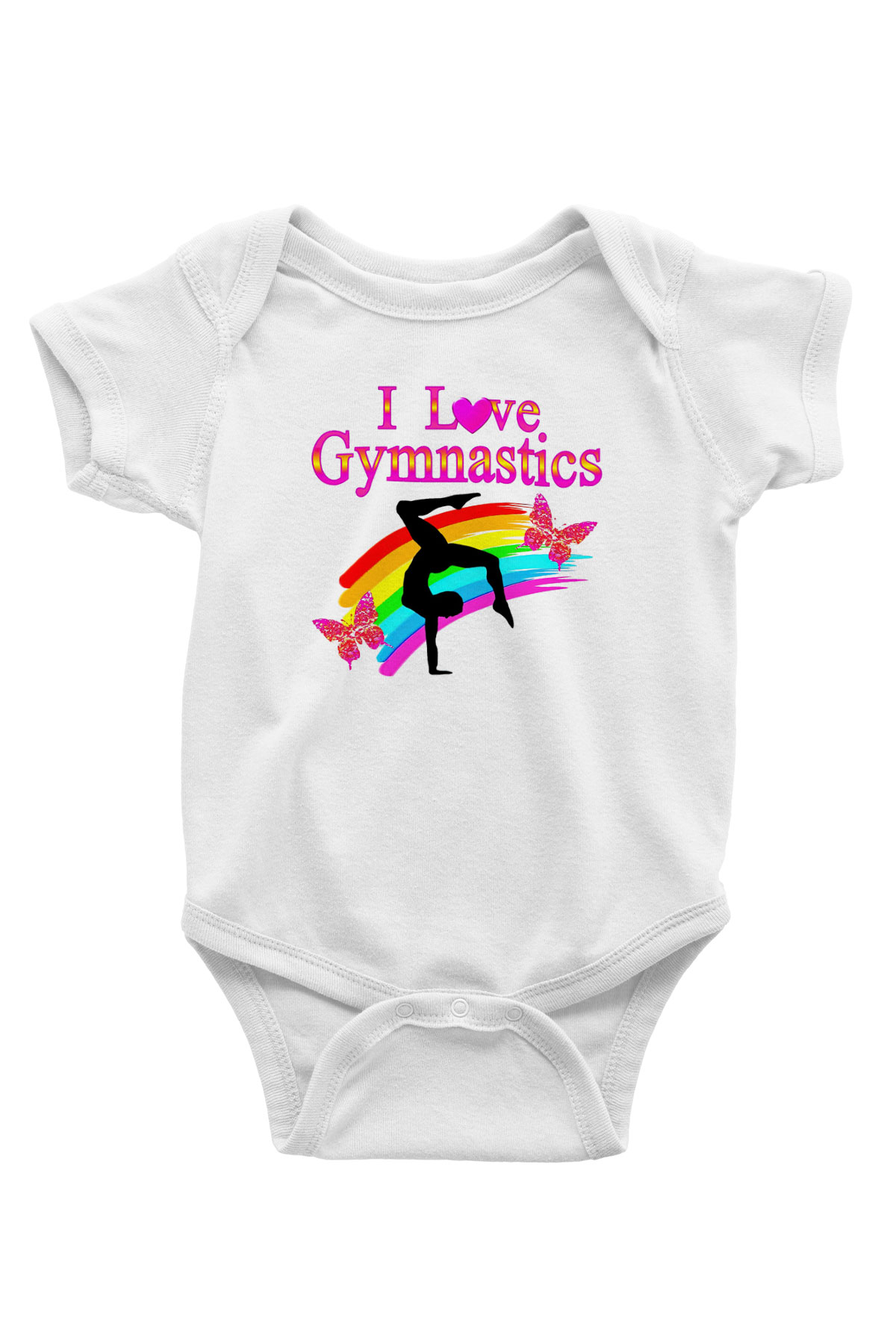 Jimnastik Baskılı Beyaz Unisex Bebek Body - Zıbın