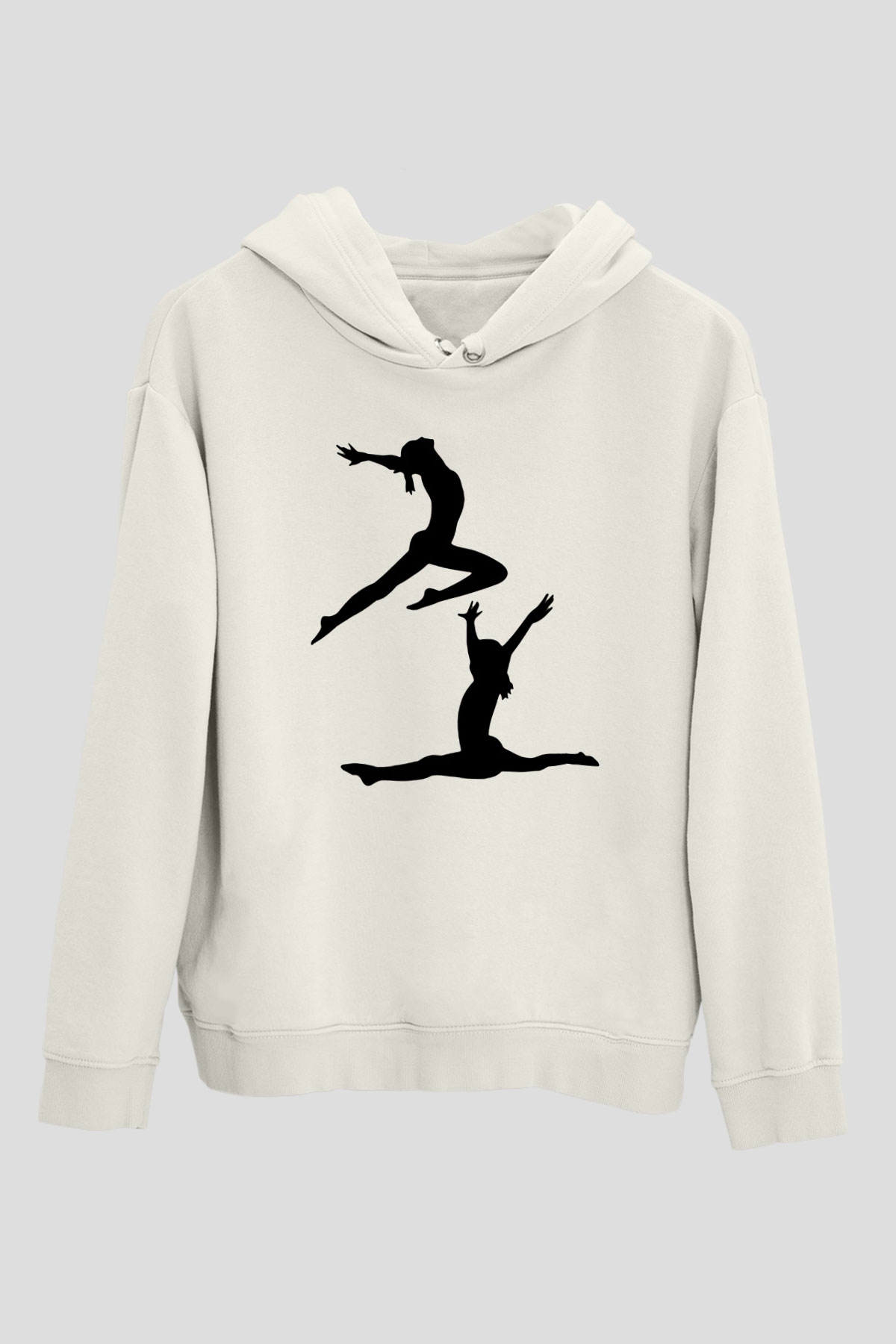 Jimnastik Beyaz Unisex Hoodie