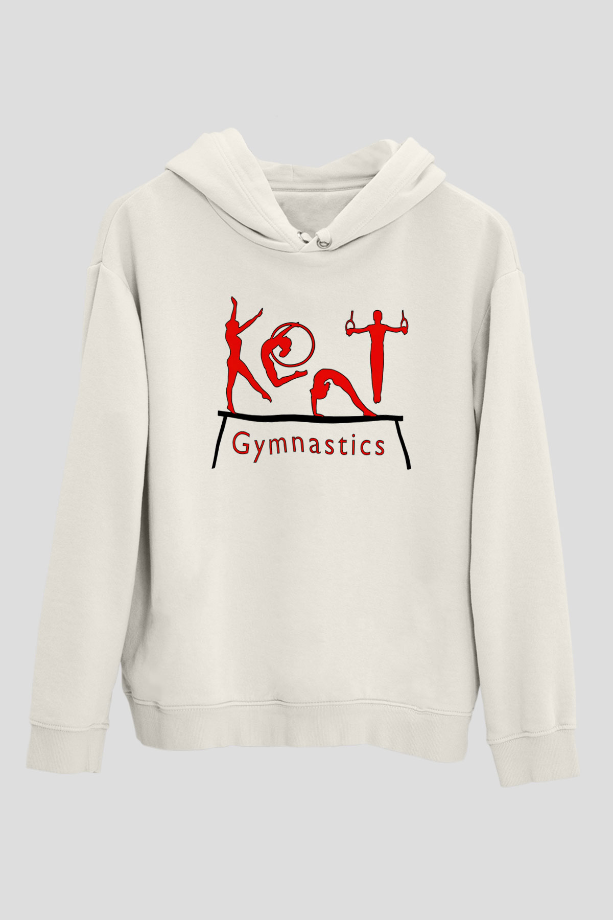 Jimnastik Beyaz Unisex Hoodie