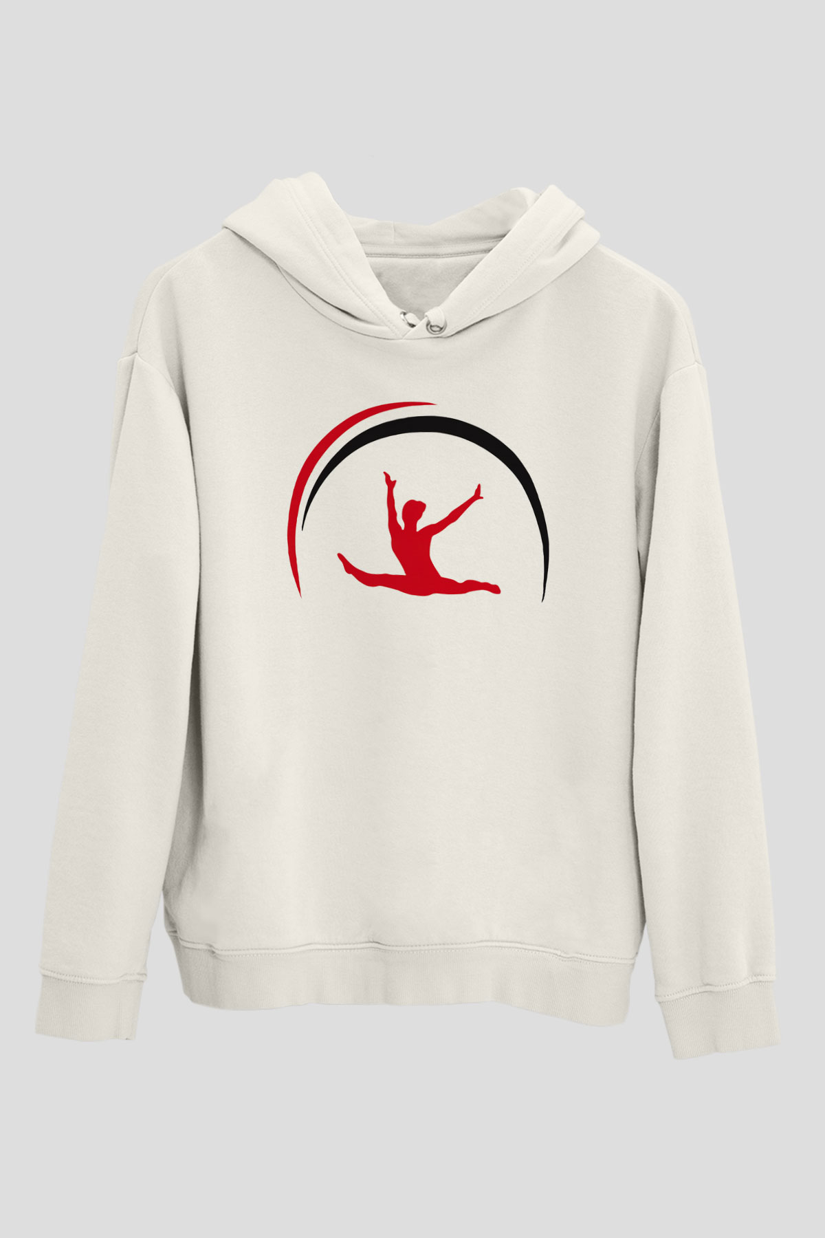 Jimnastik Beyaz Unisex Hoodie