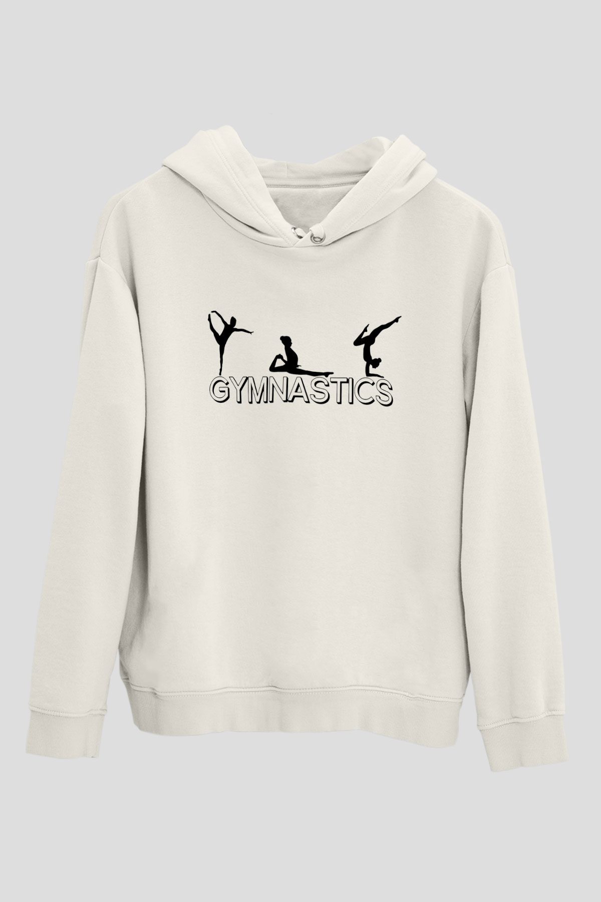Jimnastik Beyaz Unisex Hoodie