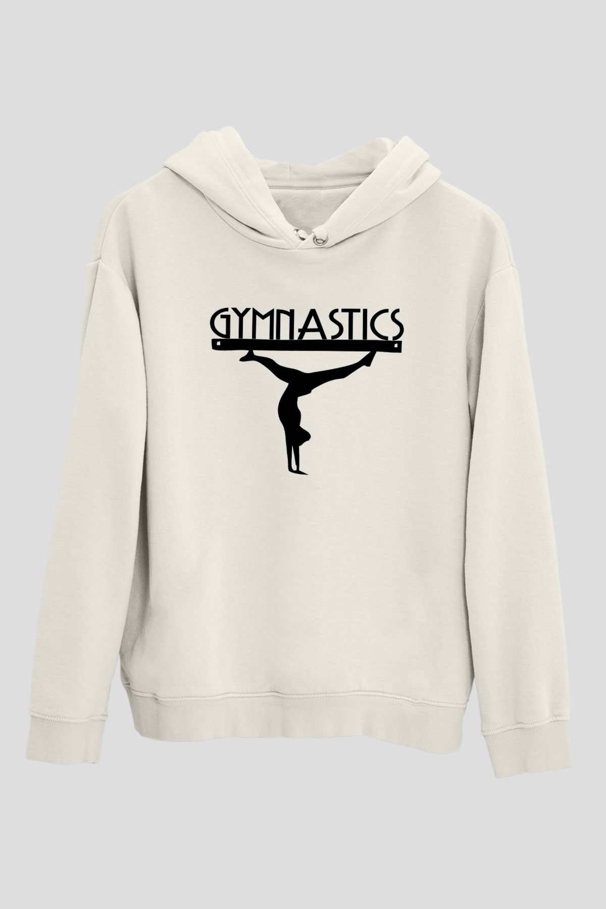 Jimnastik Beyaz Unisex Hoodie
