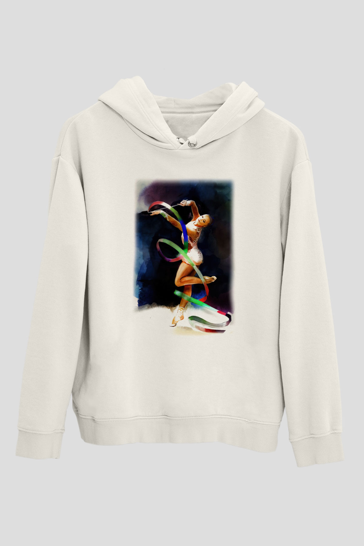 Jimnastik Beyaz Unisex Hoodie