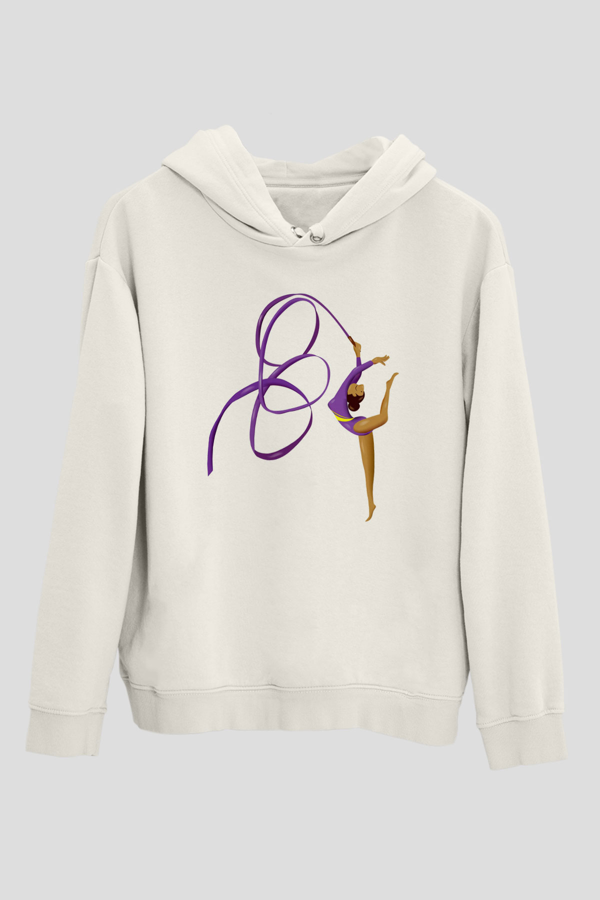 Jimnastik Beyaz Unisex Hoodie