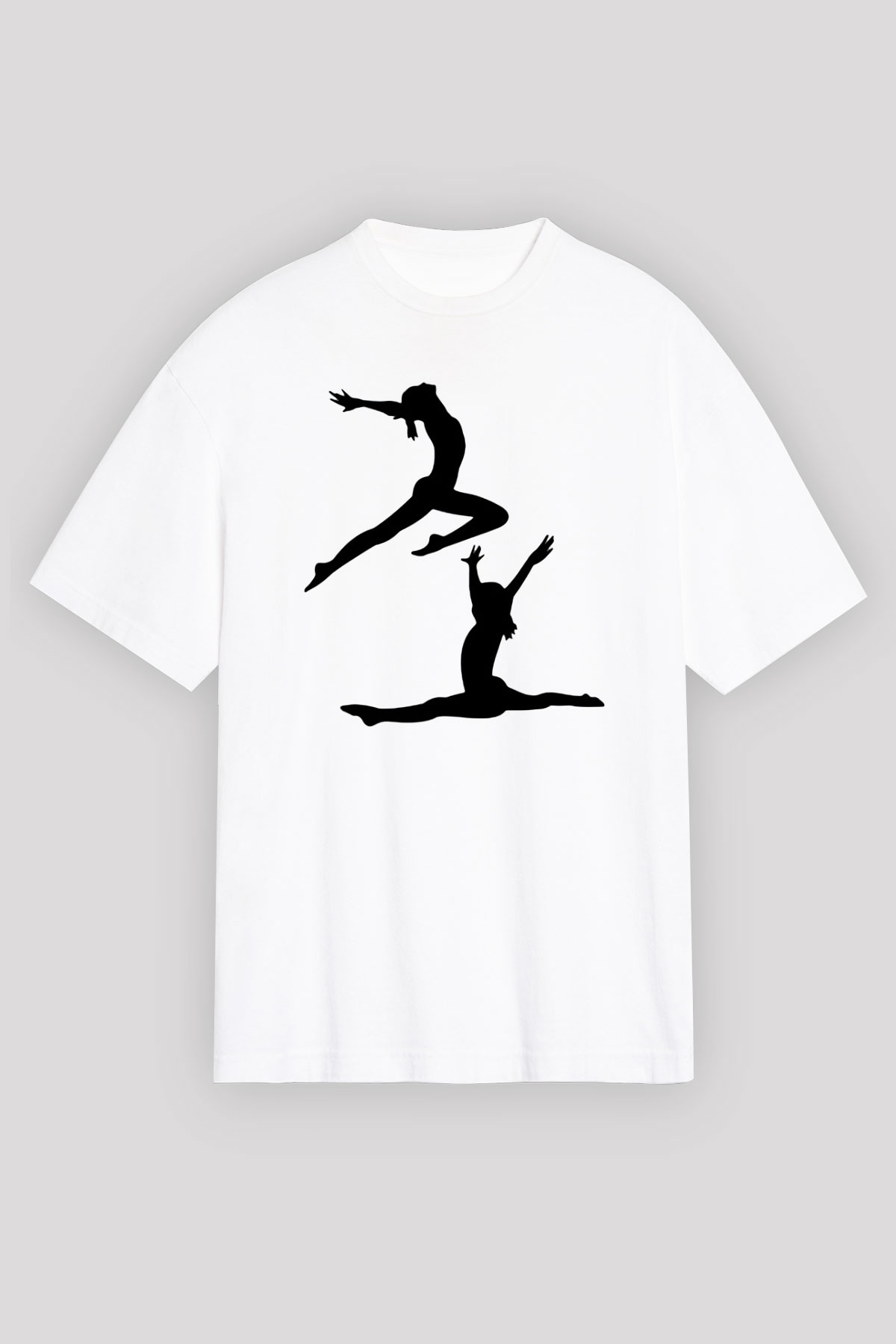 Jimnastik Beyaz Unisex Oversize Tişört T-Shirt