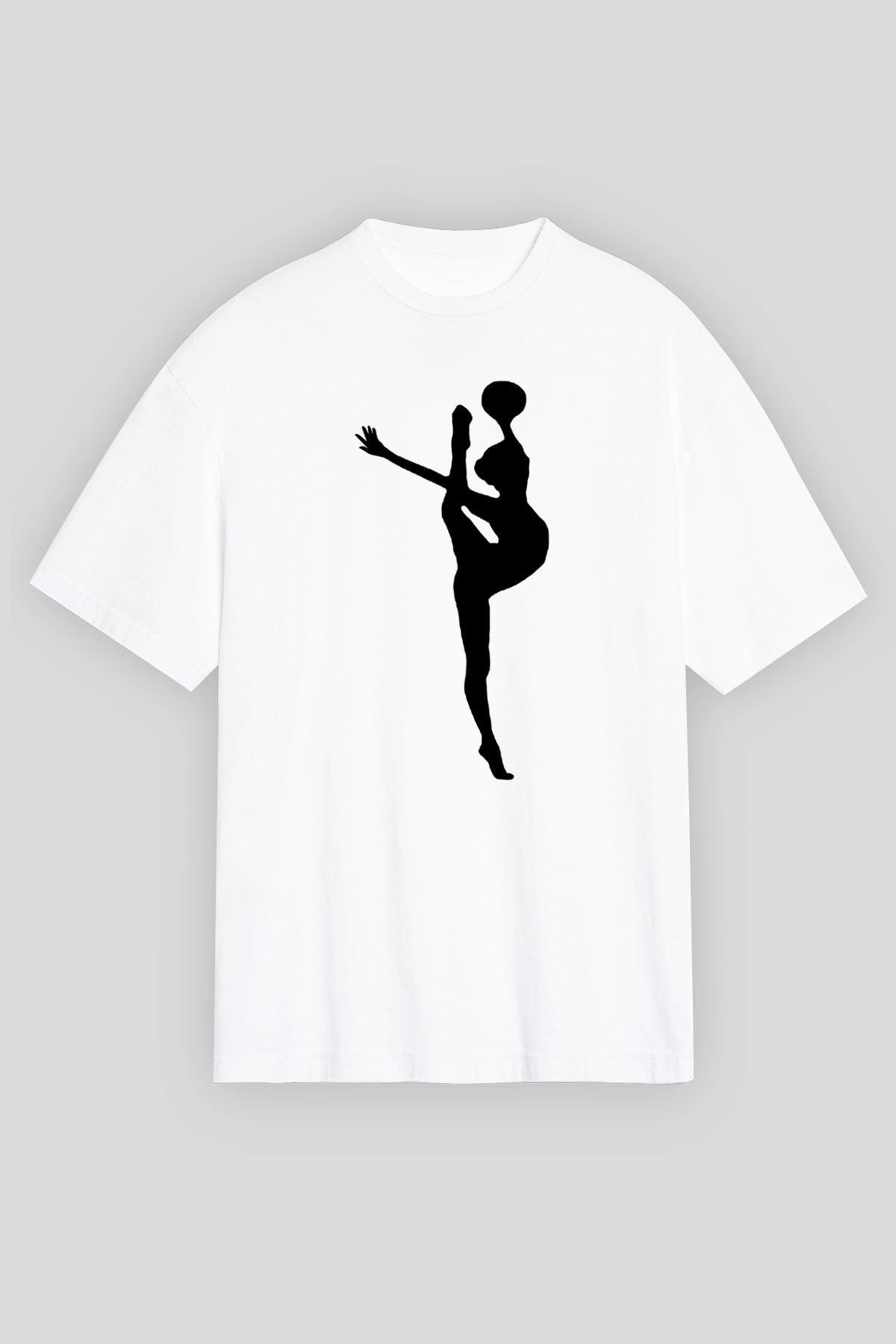 Jimnastik Beyaz Unisex Oversize Tişört T-Shirt