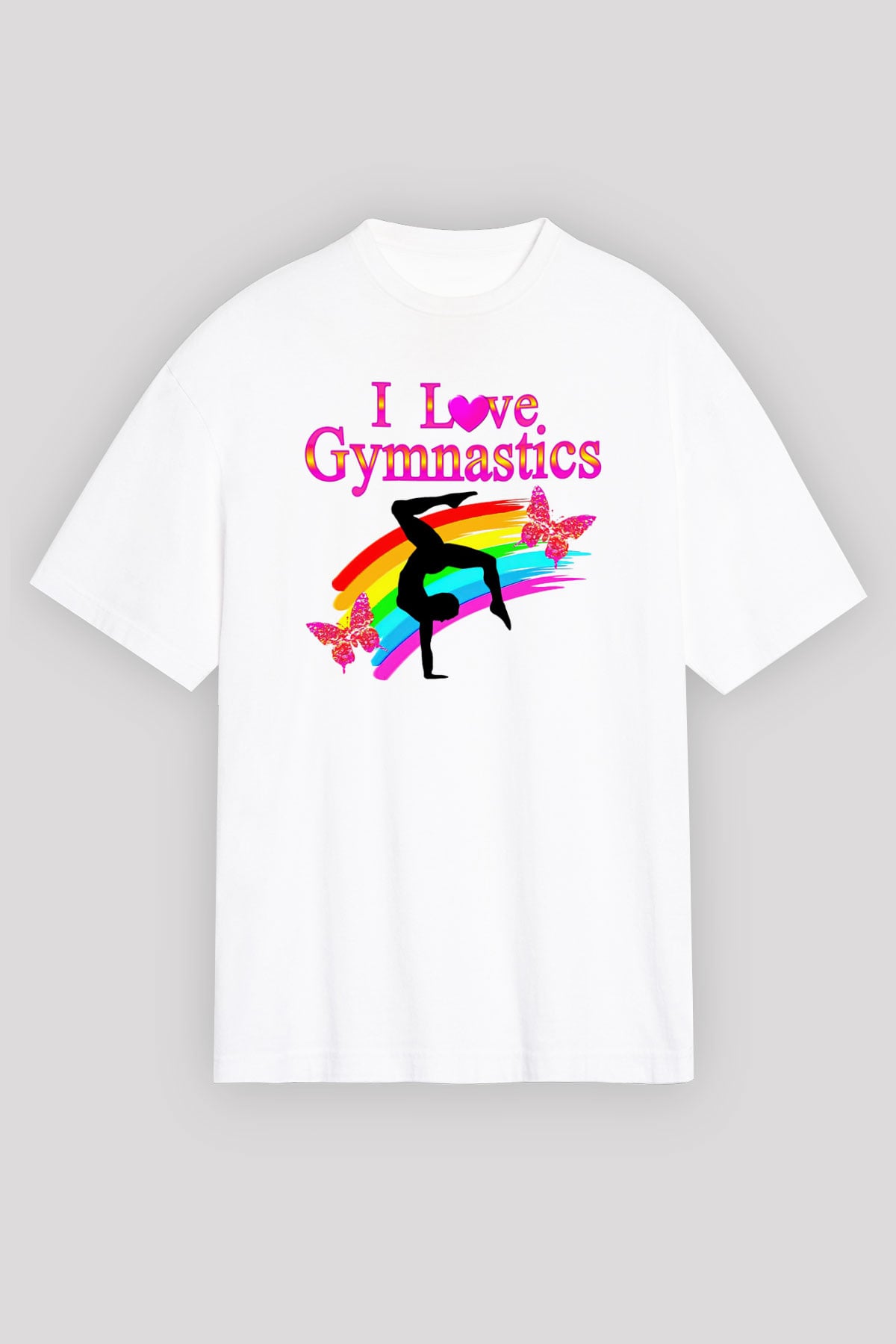 Jimnastik Beyaz Unisex Oversize Tişört T-Shirt