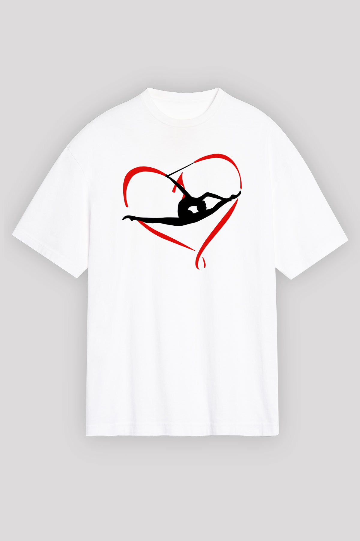 Jimnastik Beyaz Unisex Oversize Tişört T-Shirt