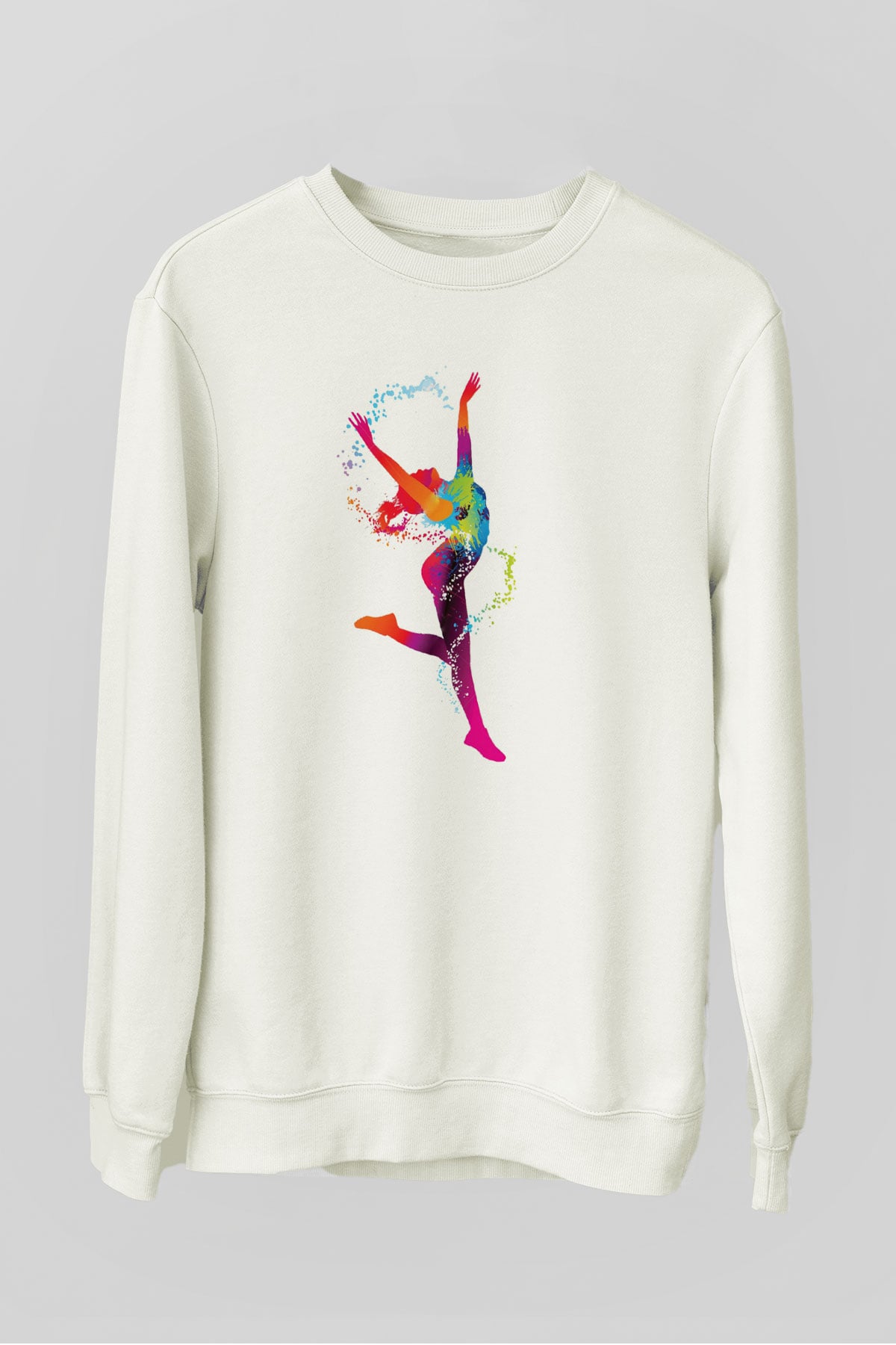 Jimnastik Beyaz Unisex Sweatshirt