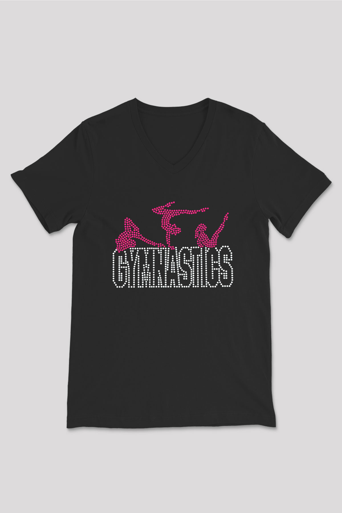 Jimnastik Siyah Unisex V Yaka Tişört T-Shirt