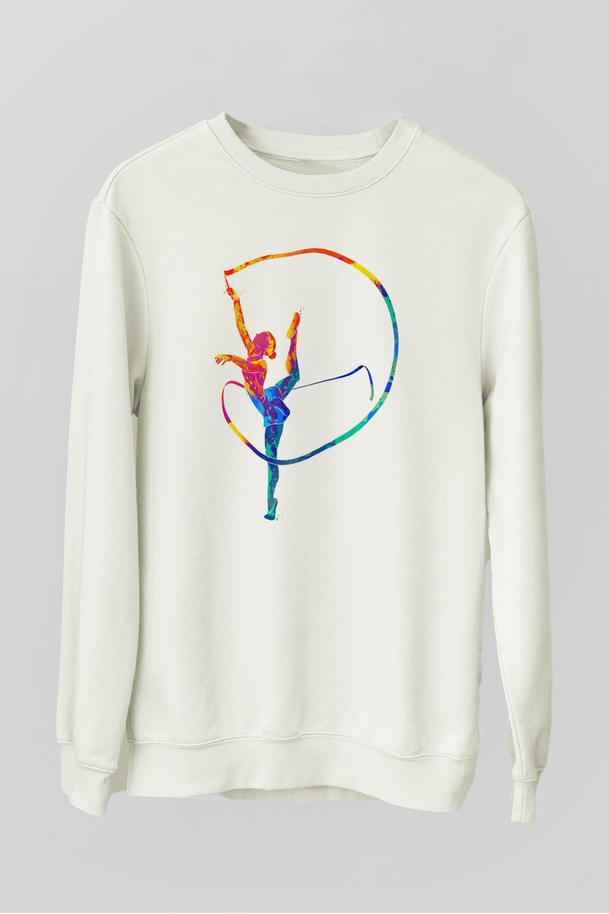 Jimnastikçi Beyaz Unisex Sweatshirt