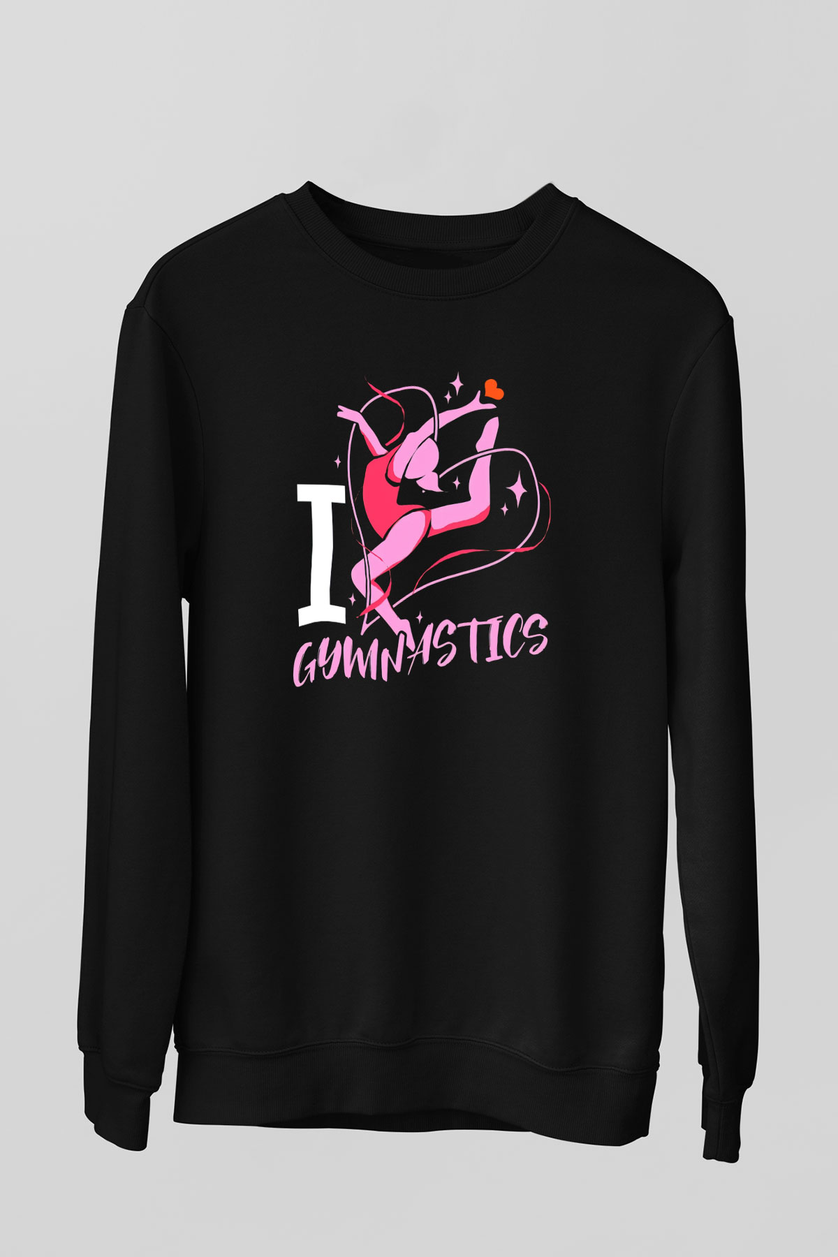 Jimnastikçi Siyah Unisex Sweatshirt