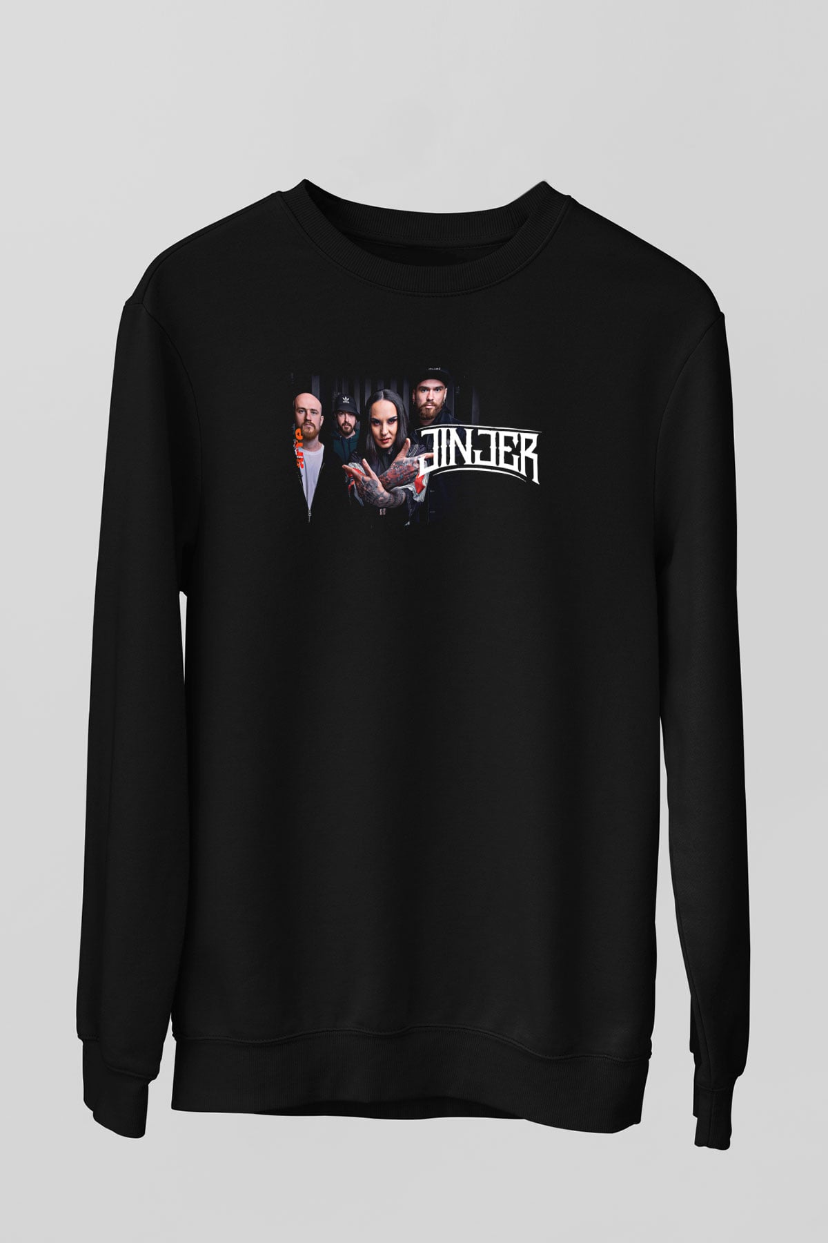 Jinjer Baskılı Unisex Siyah Sweatshirt
