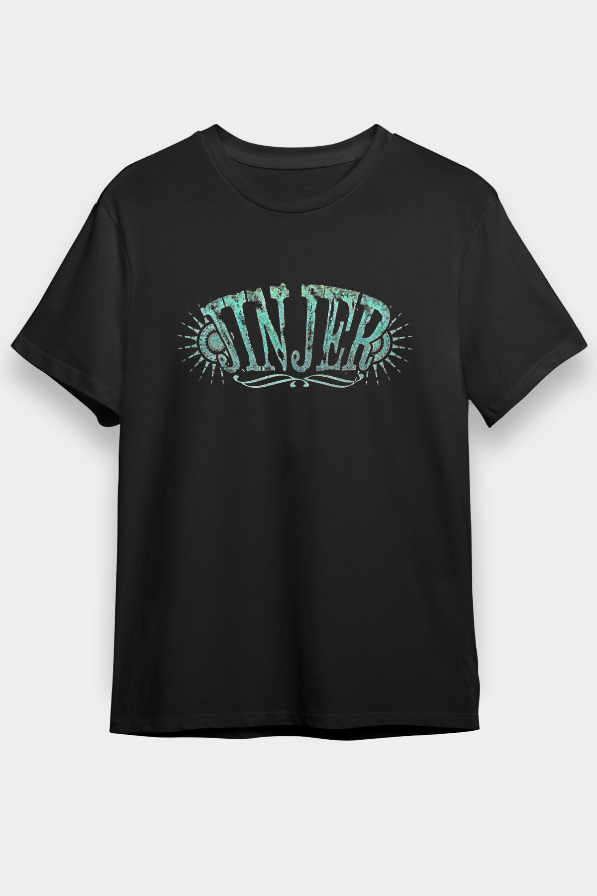 Jinjer Baskılı Unisex Siyah Tişört - Tshirt