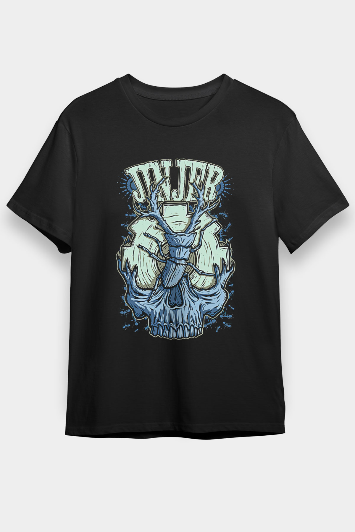 Jinjer Baskılı Unisex Siyah Tişört - Tshirt
