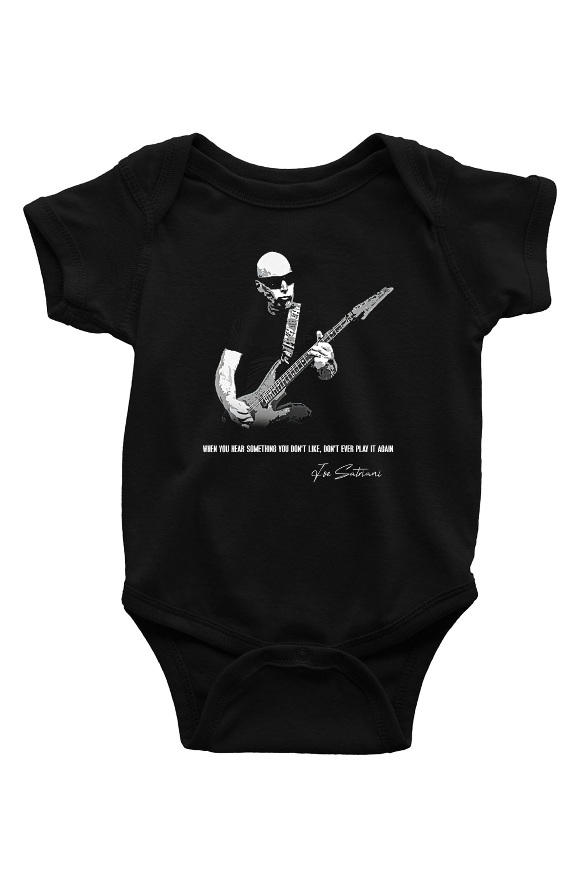 Joe Santriani Baskılı Unisex Siyah Bebek Body - Zıbın
