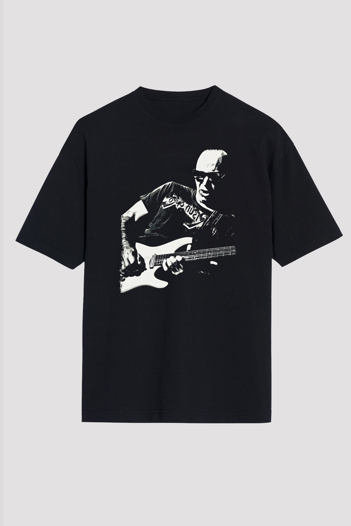 Joe Santriani Baskılı Unisex Siyah Oversize Tişört - Tshirt