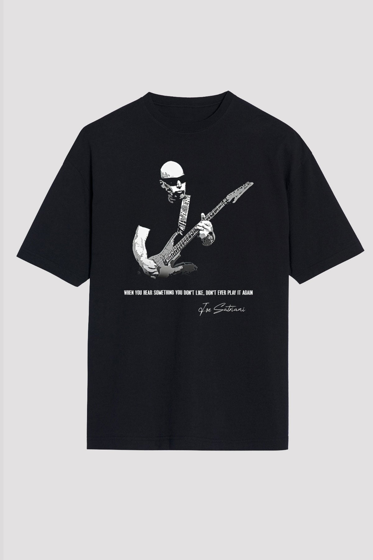 Joe Santriani Baskılı Unisex Siyah Oversize Tişört - Tshirt