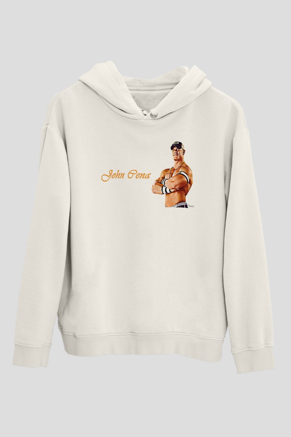 John Cena Baskılı Beyaz Unisex Hoodie