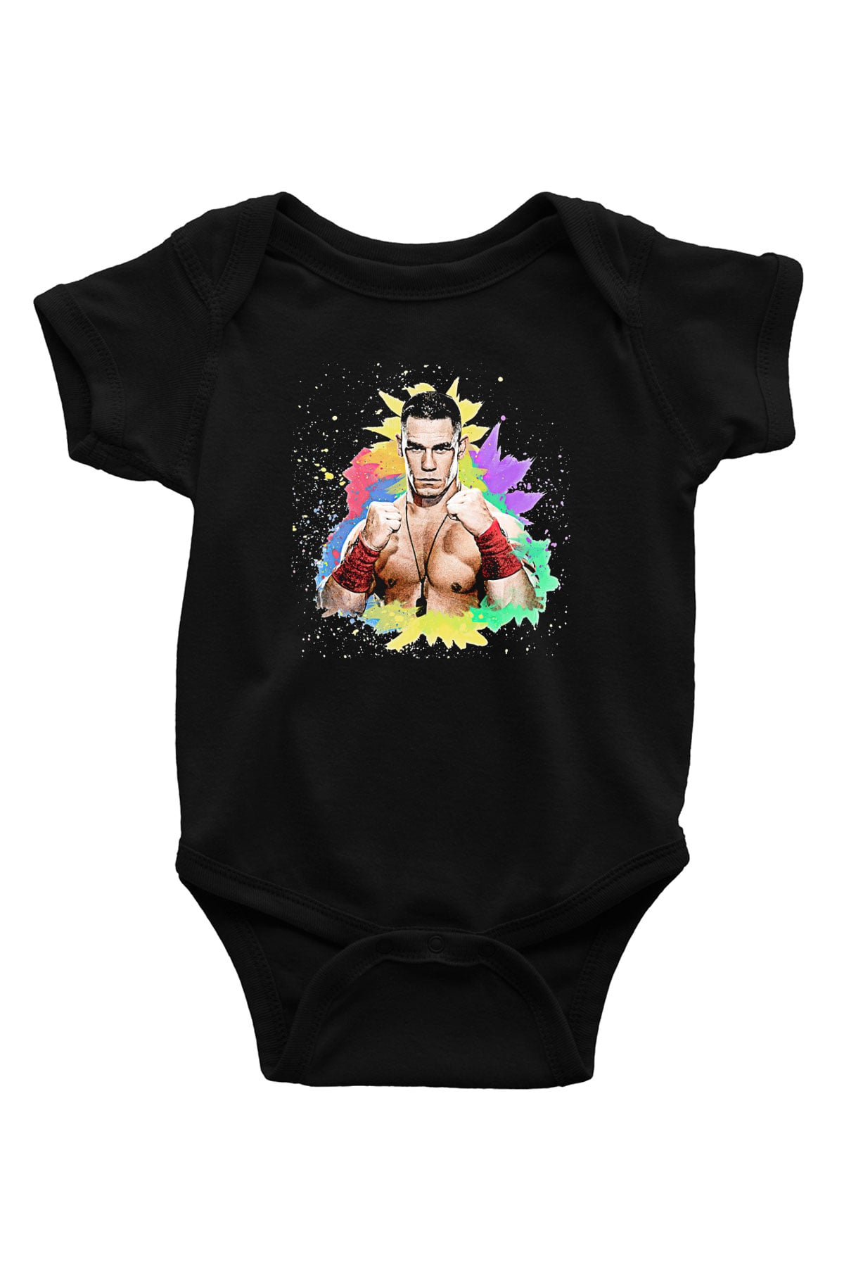 John Cena Baskılı Unisex Siyah Bebek Body - Zıbın