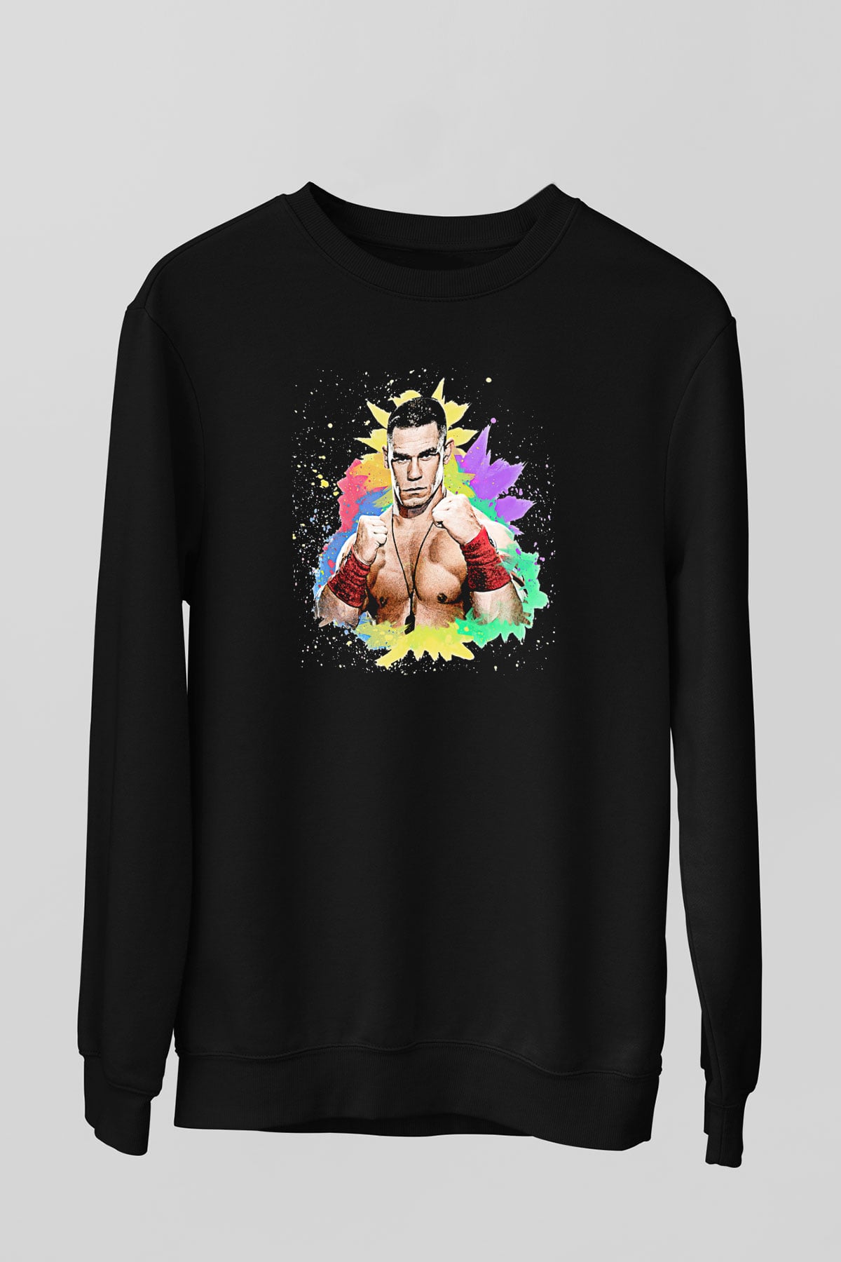 John Cena Baskılı Unisex Siyah Sweatshirt