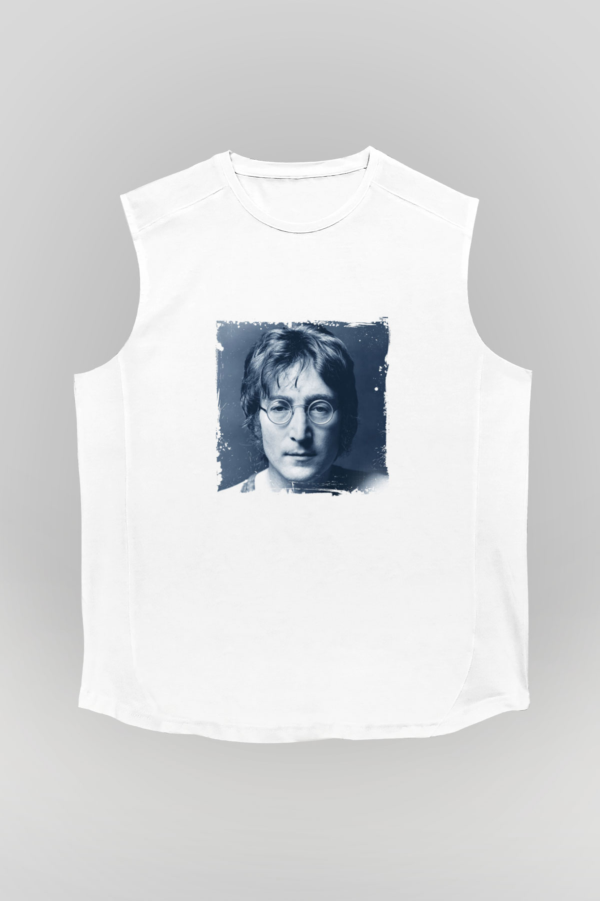 John Lennon Unisex Baskılı Beyaz Kolsuz Tişört