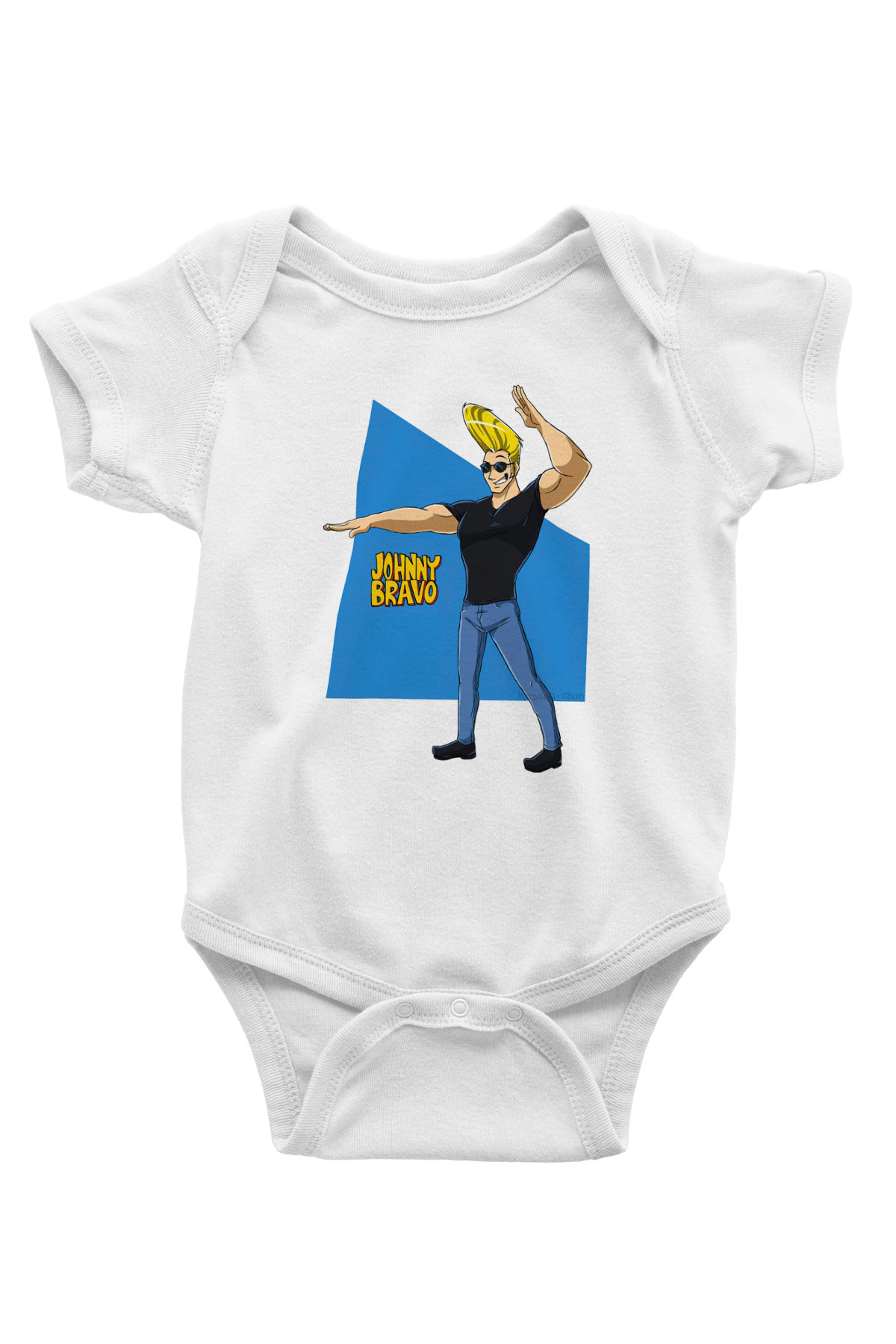 Johnny Bravo Beyaz Bebek Body - Zıbın
