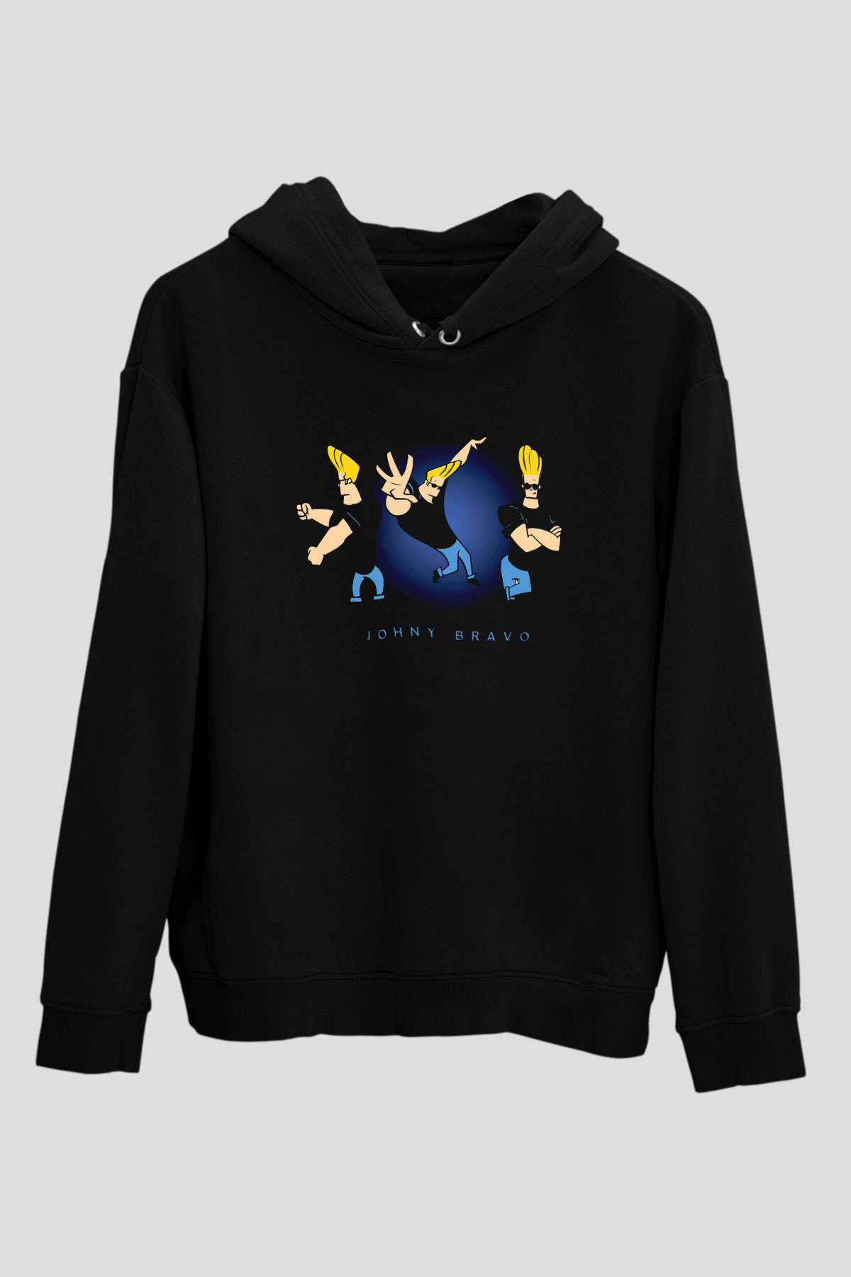 Johnny Bravo Siyah Unisex Hoodie