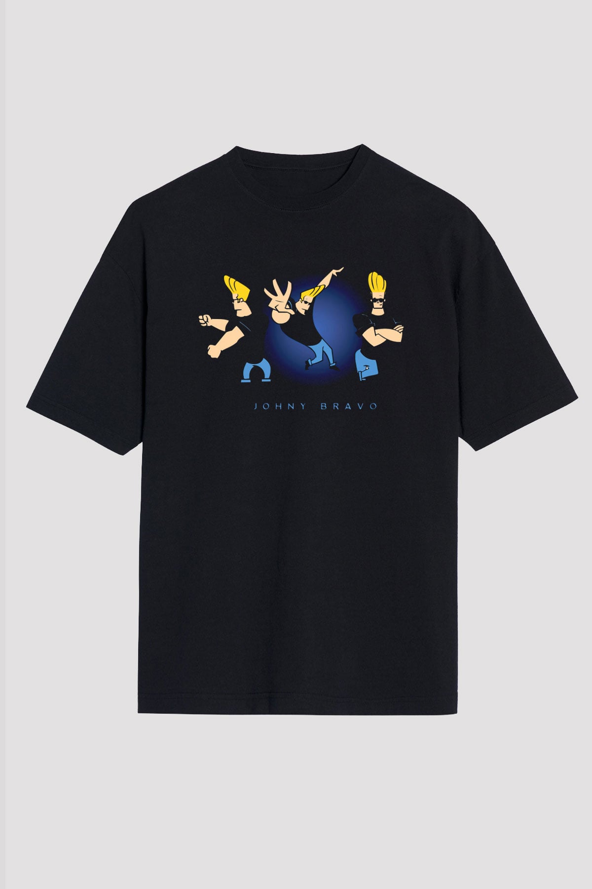 Johnny Bravo Siyah Unisex Tişört T-Shirt