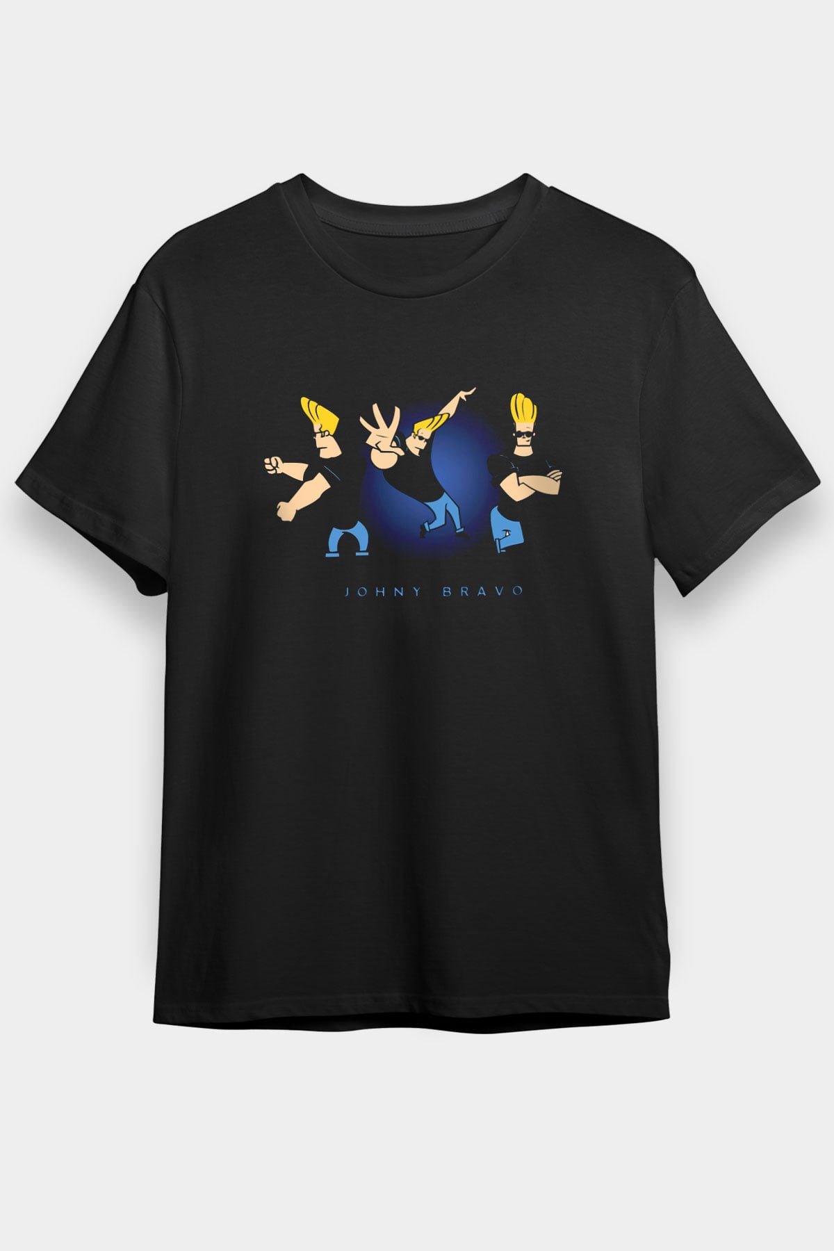 Johnny Bravo Siyah Unisex Tişört T-Shirt