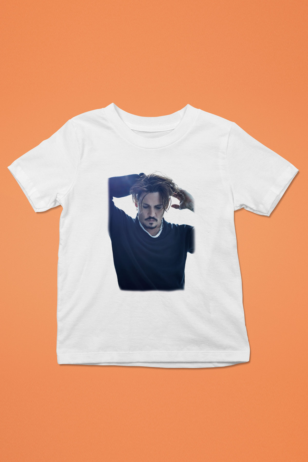 Johnny Depp Baskılı Beyaz Unisex Çocuk Tişört