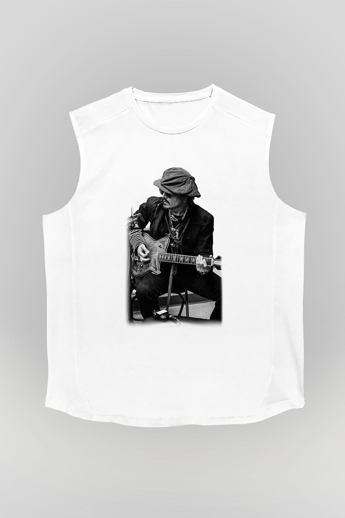 Johnny Depp Beyaz Unisex Kolsuz Tişört
